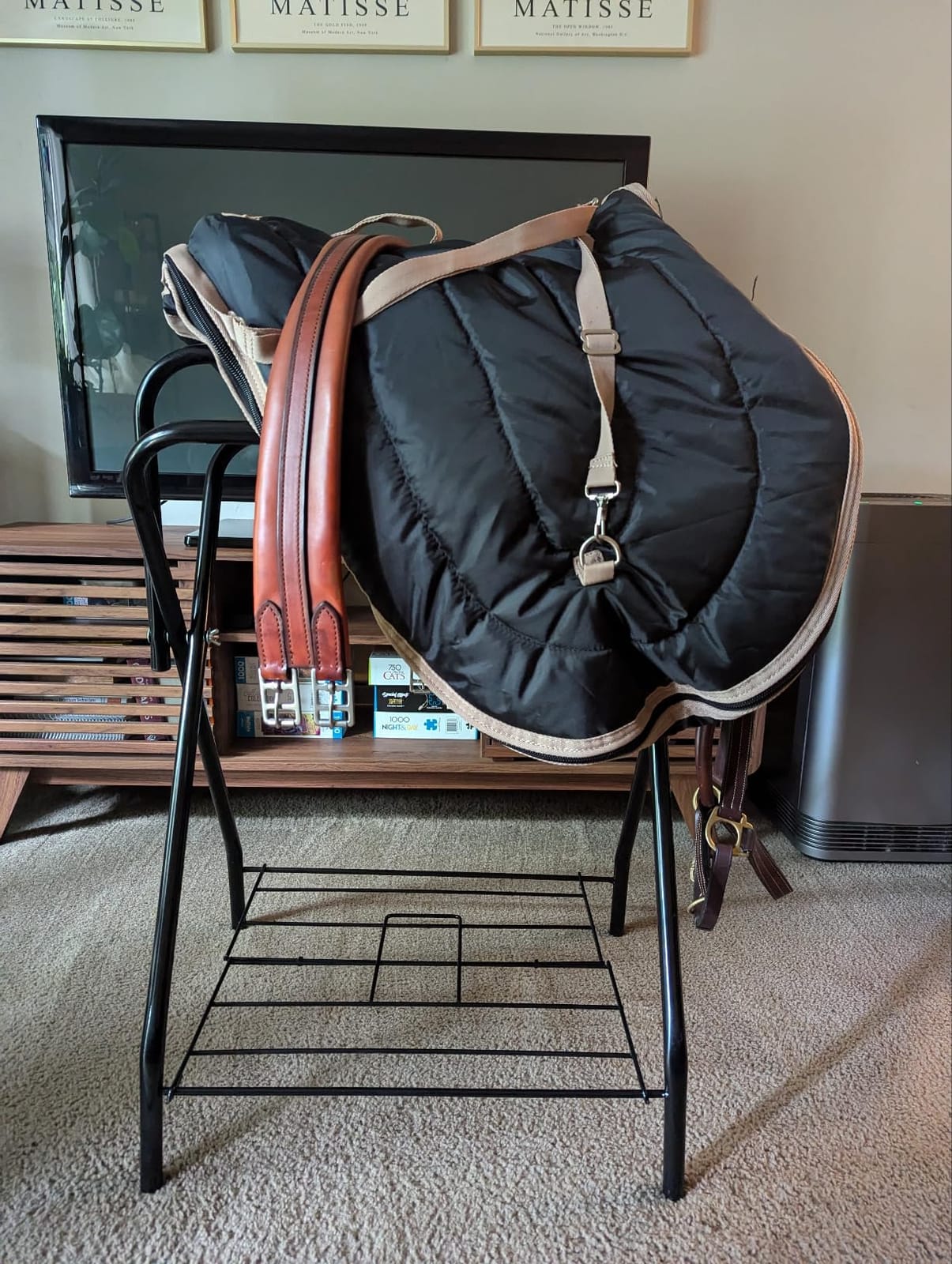 Saddle Rack Portable Folding Horse Saddle Stand for English and Western Saddles, 28