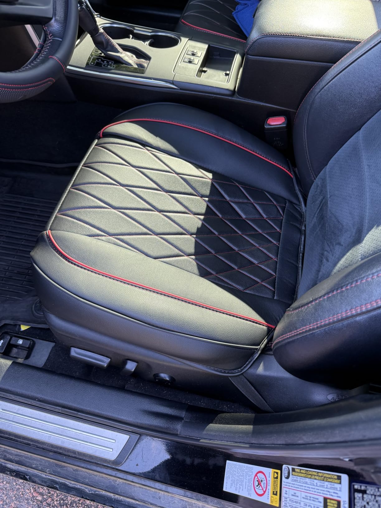 CAR PASS 2 Pack Leather Front Car Seat Covers, Bottom Seat Covers Full Wrapped with Storage Pocket, Anti-Slip Leather Seat Protectors, Waterproof Seat Cushion Pad Universal Fit Sedan SUV Truck, Black customer photo 1