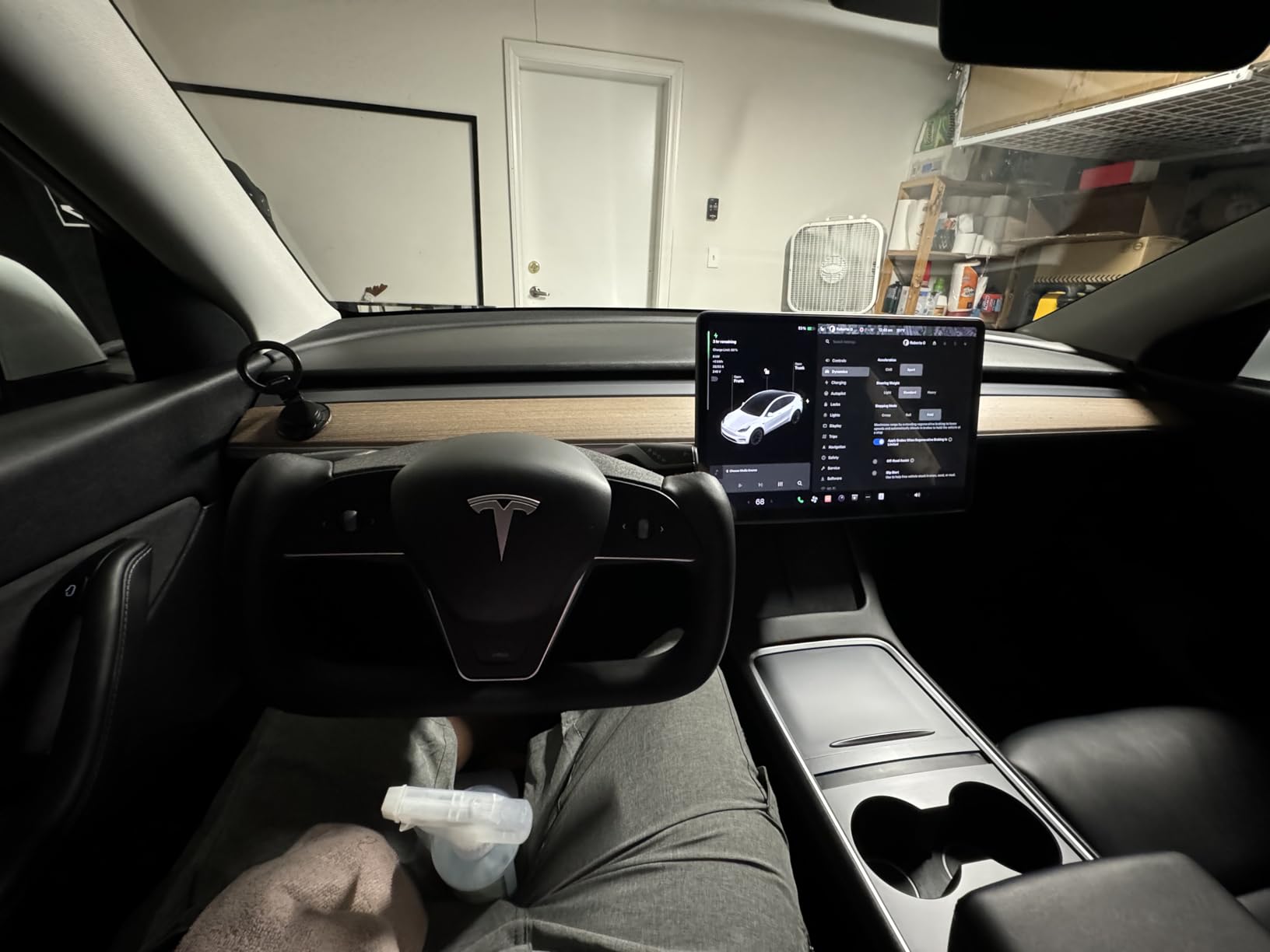 Black Microfiber Leather Yoke Steering Wheel with Heating Function Fit for Tesla Model 3/Y 2017-2023 customer photo 1