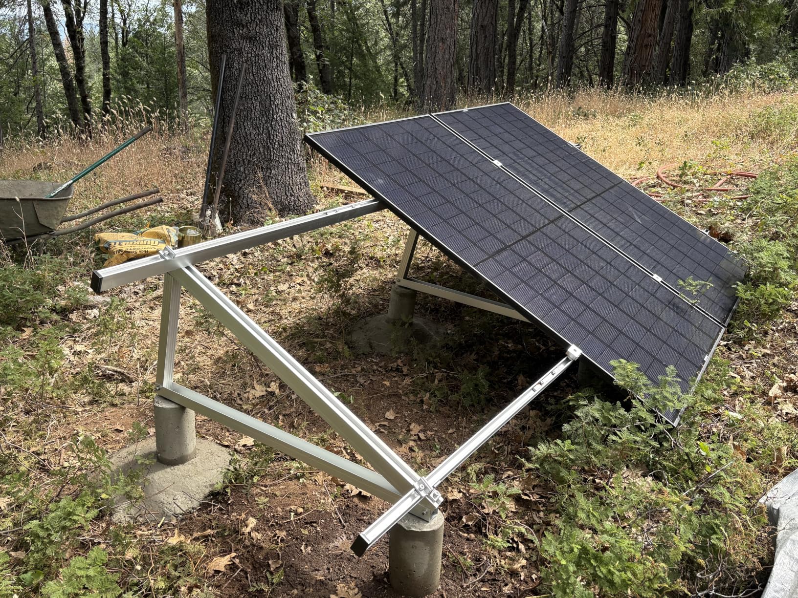Solar Panel Mounting Brackets Kit System Adjustable 30º~45º Aluminum Alloy Tilt Ground Mounted Bracket Rust Free Sturdy for 1-3pcs Solar Panels customer photo 1