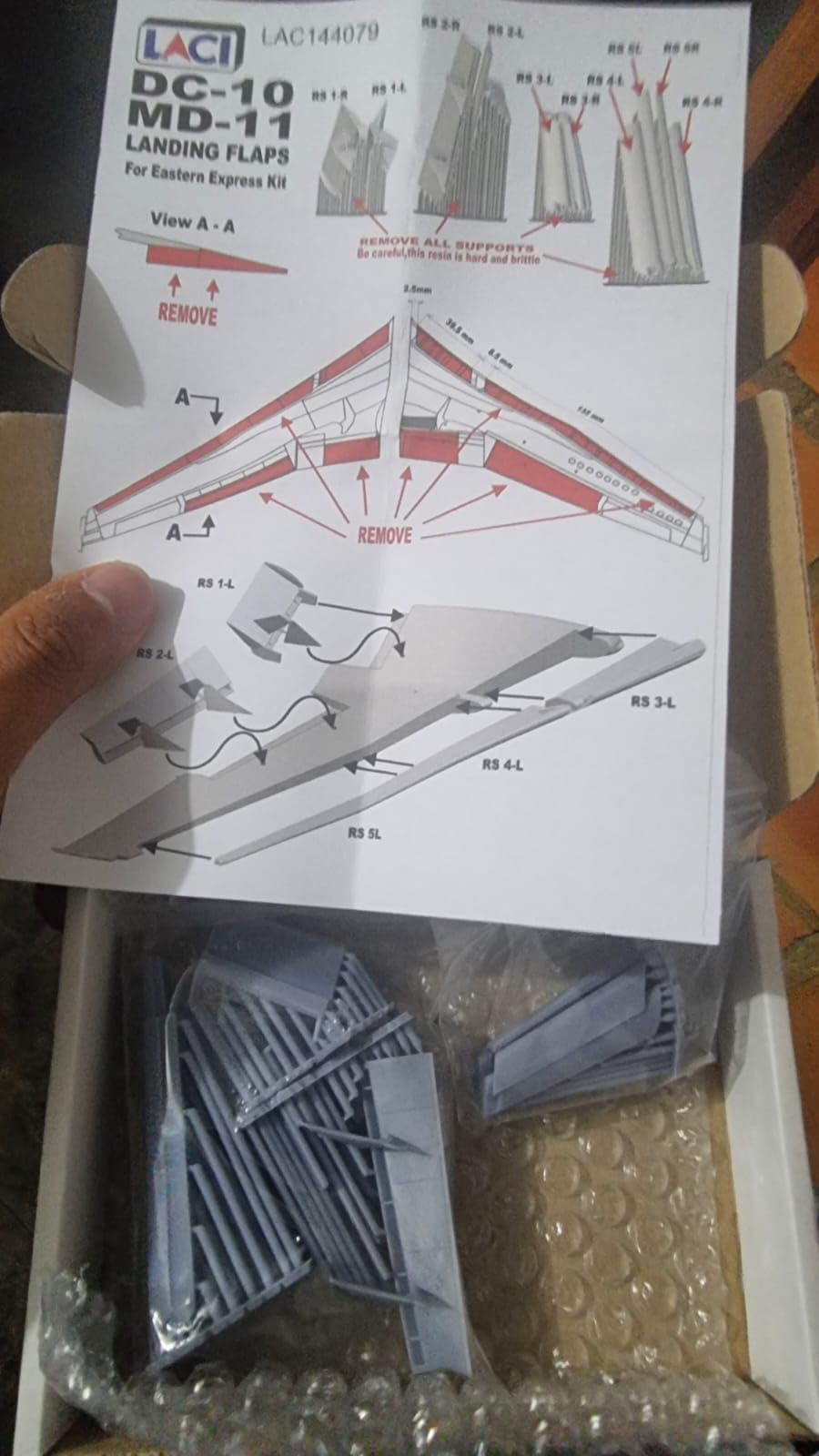 LACI 144079 1/144 Douglas DC-10 & MD-11 Landing Flaps for Eastern Express Resin Aircraft Accessory Kit customer photo 2