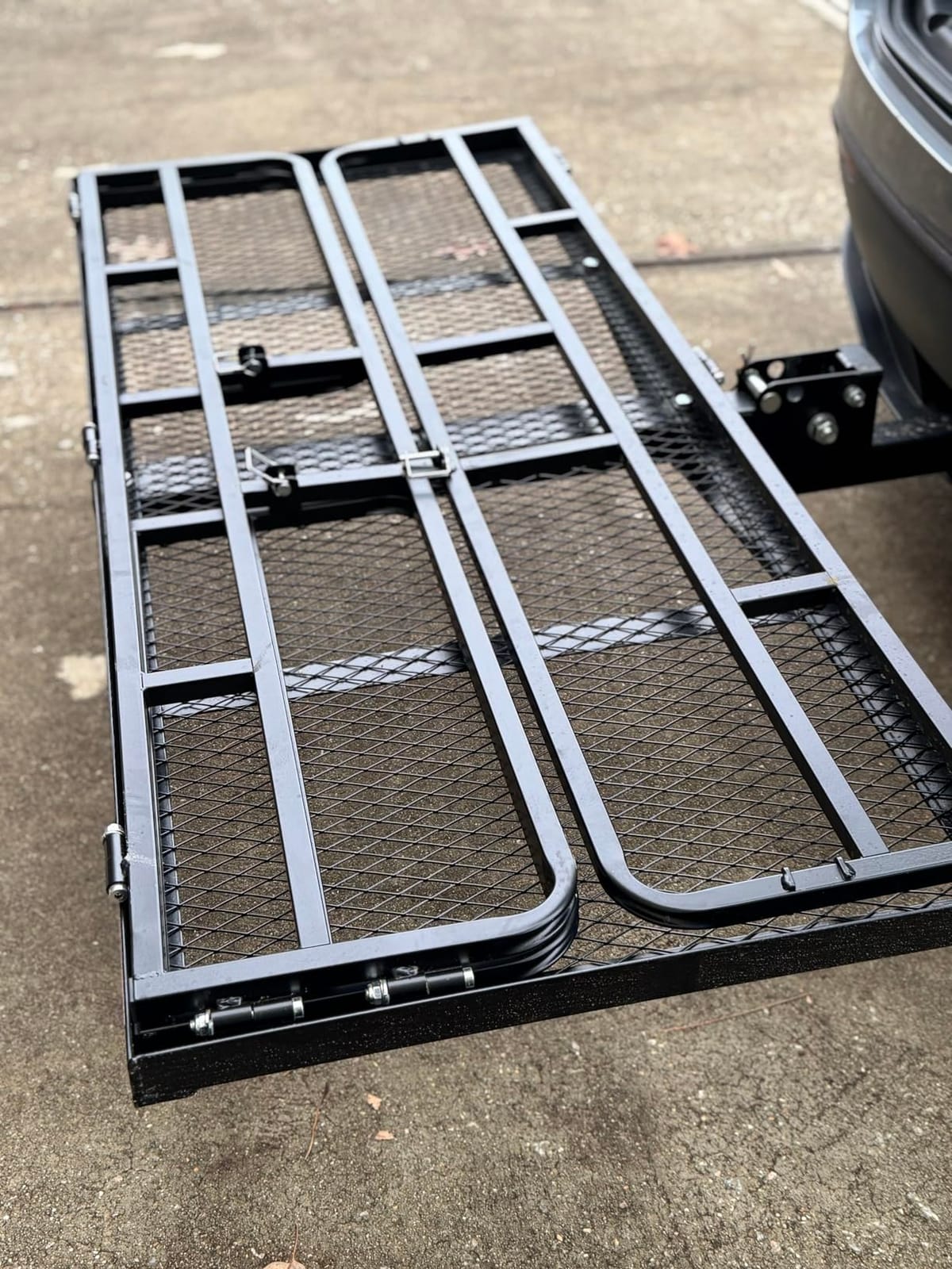 Trailer Hitch Cargo Rack, 60 x 24 x 14 Inch Folding Hitch Mount Cargo Carrier with High Side Rails for RV Truck SUV Van, 500 lbs. Capacity, 2