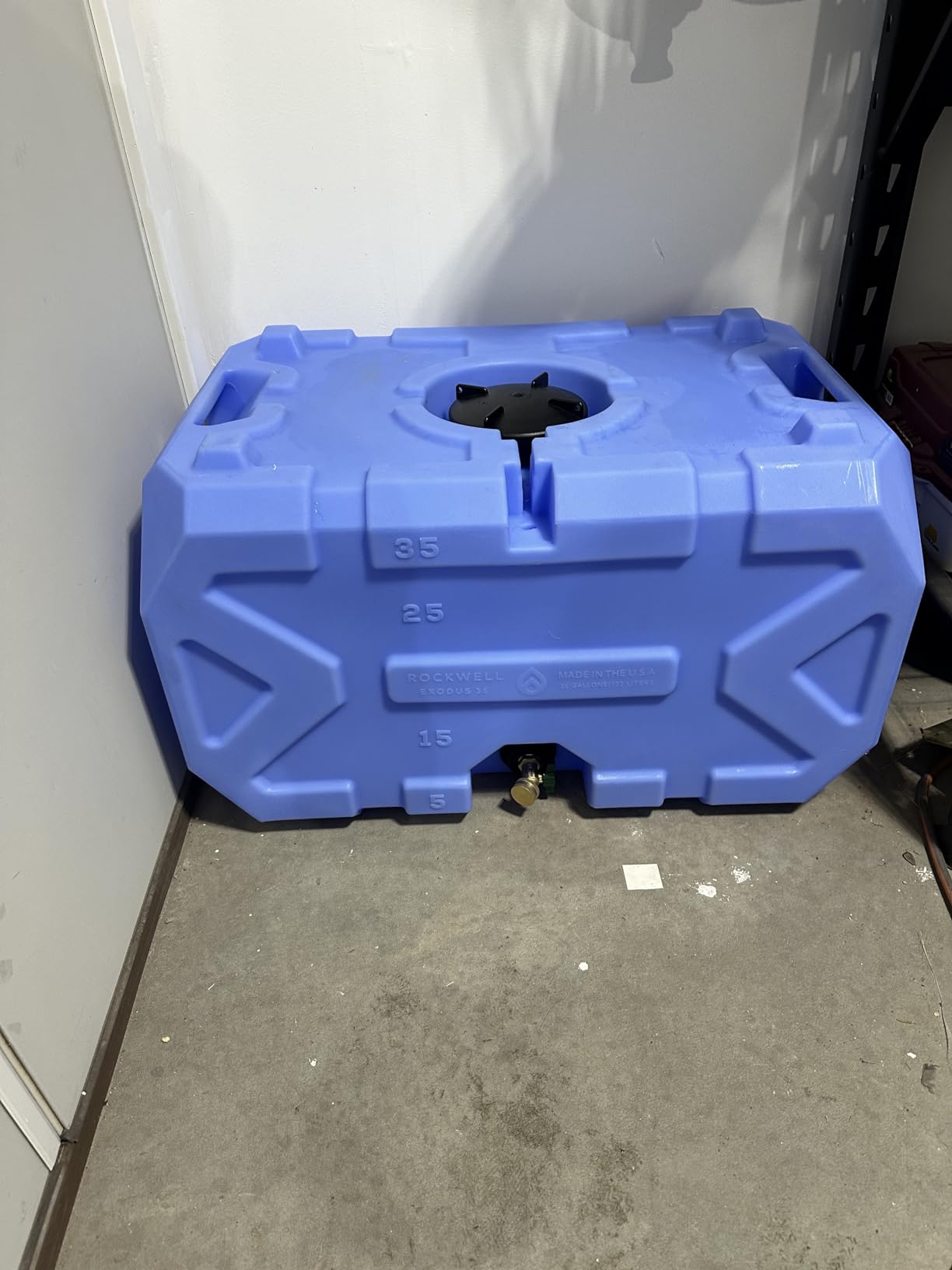 Rockwell Exodus 35 Gallon Stackable Emergency Water Storage Tank, BPA-Free, Made in USA, Blue customer photo 1