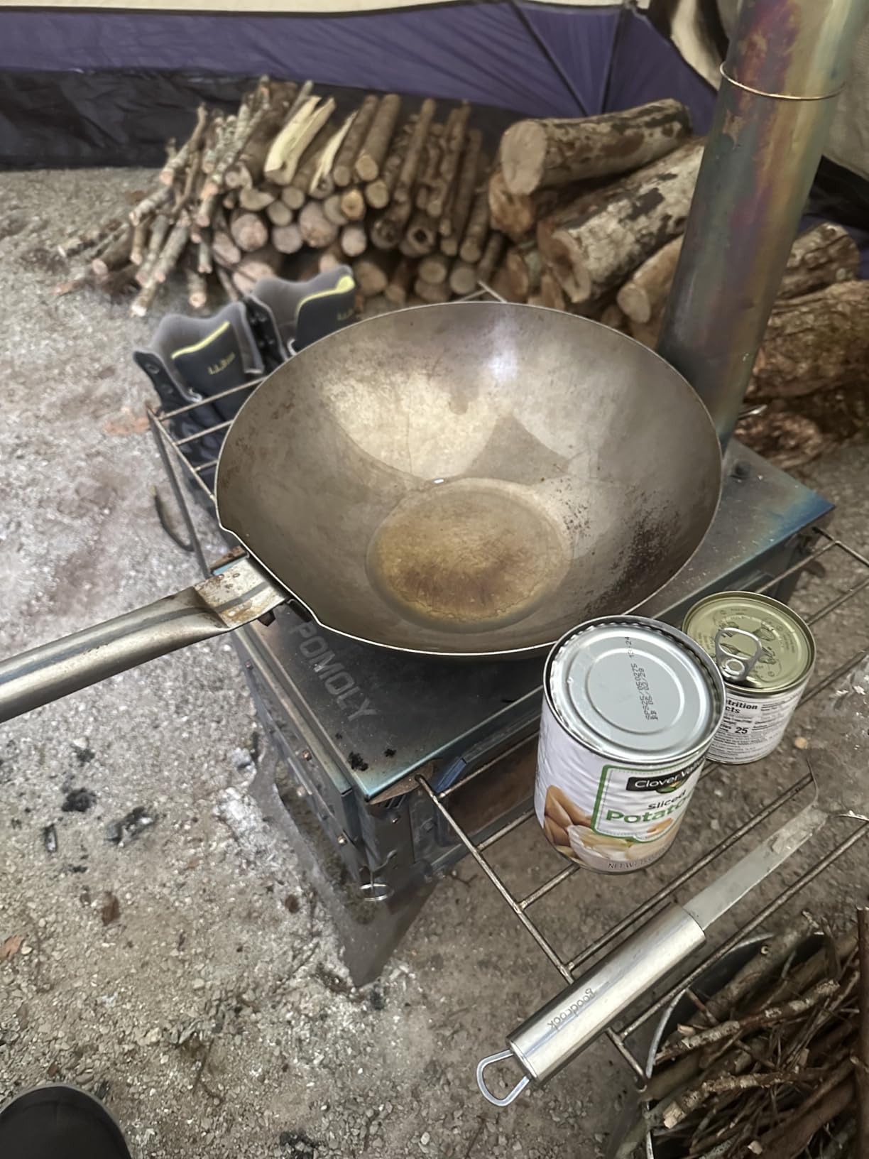 POMOLY Camping Wood Stove Titanium Stove, Ti Mini 0.6 Portable Lightweight Hot Tent Stove for Hiking, Cooking, Heating (Stove Pipe 6.56ft / 2m) customer photo 1