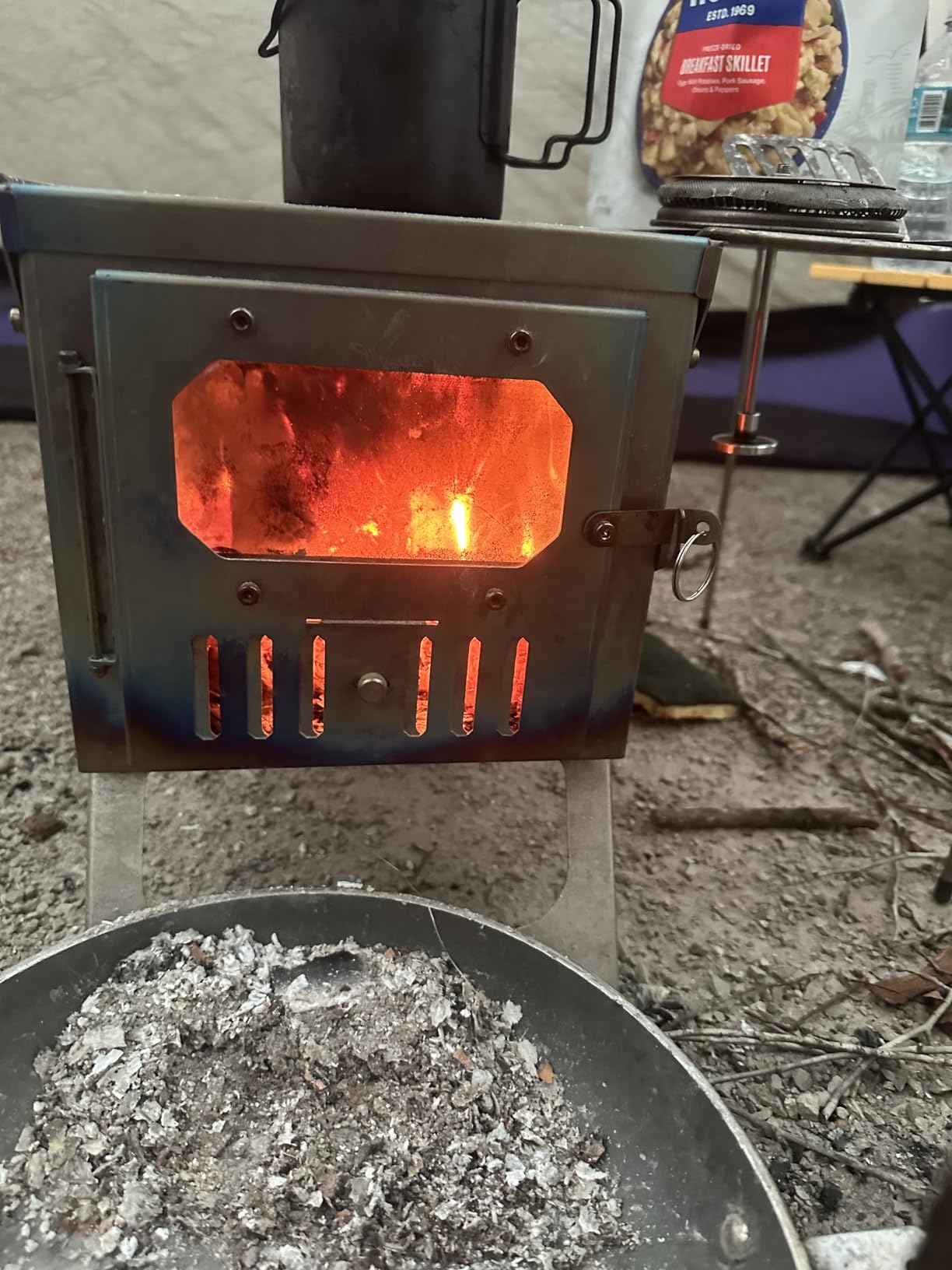POMOLY Camping Wood Stove Titanium Stove, Ti Mini 0.6 Portable Lightweight Hot Tent Stove for Hiking, Cooking, Heating (Stove Pipe 6.56ft / 2m) customer photo 2