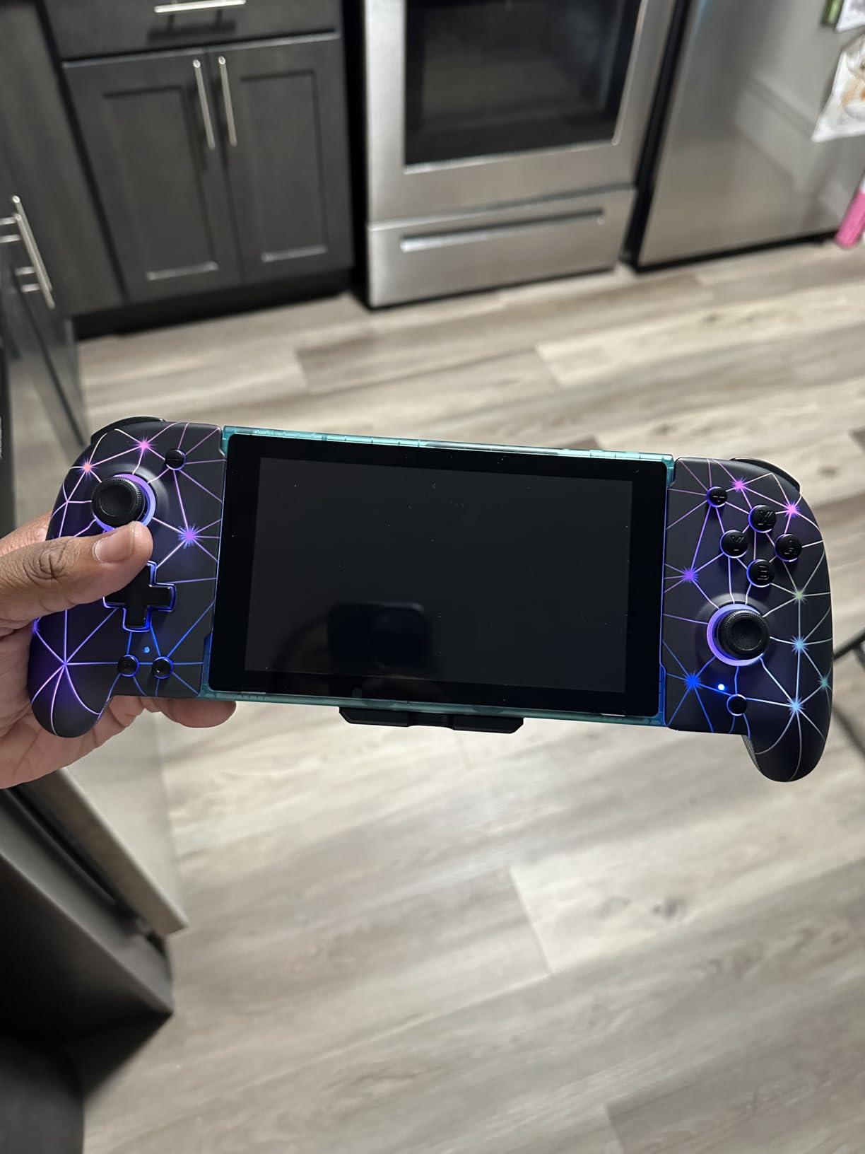 Gammeefy Switch Controller - Hall Effect Joysticks & Enhanced Grip - One Piece Switch Joypad Replacement Switch Pro Controller with 8-Color RGB Lighting, Turbo, Macros - Black, 6.2