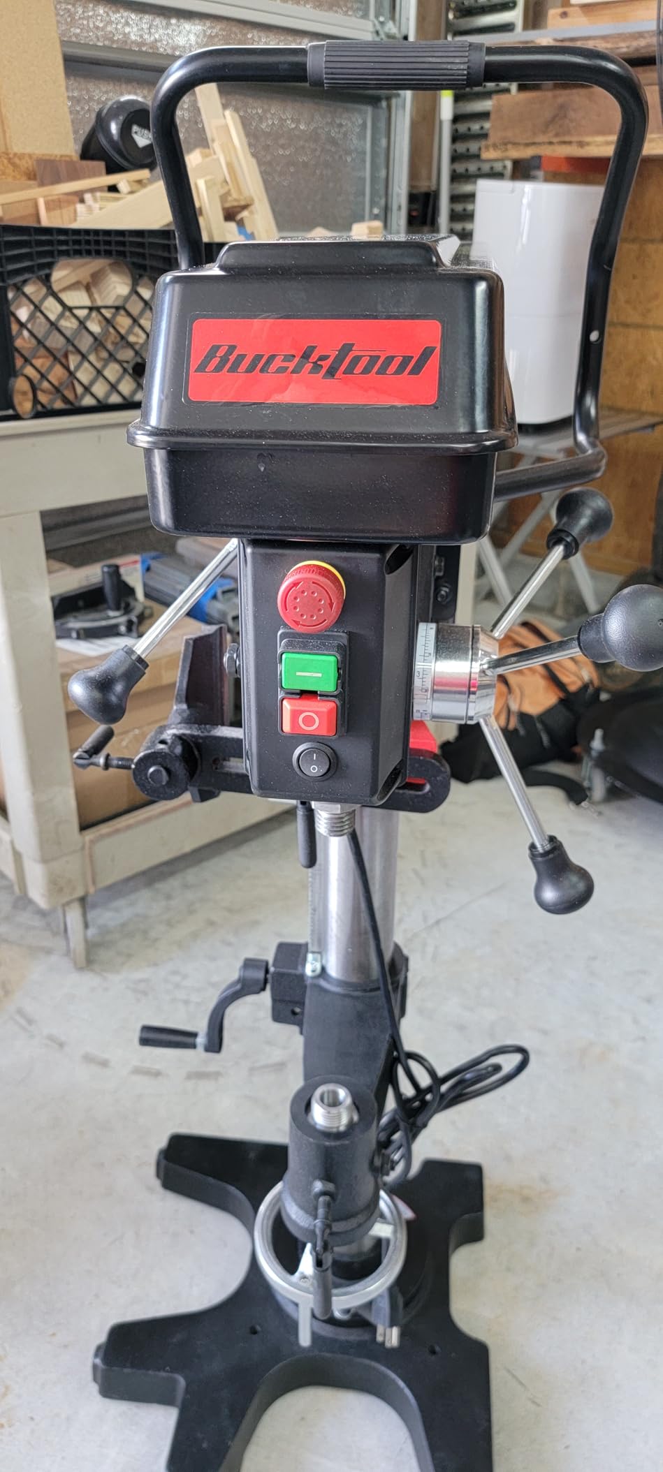 BUCKTOOL 3/4 HP 12-Inch Drill Press and 12 x 17 Wood Lathe Combo, 6.2 Amp | 580-3200 RPM Variable Speed, 5/8-Inch Chuck, 3-1/8-Inch Spindle Travel and Tool Rest for Benchtop Woodworking Lathe customer photo 1