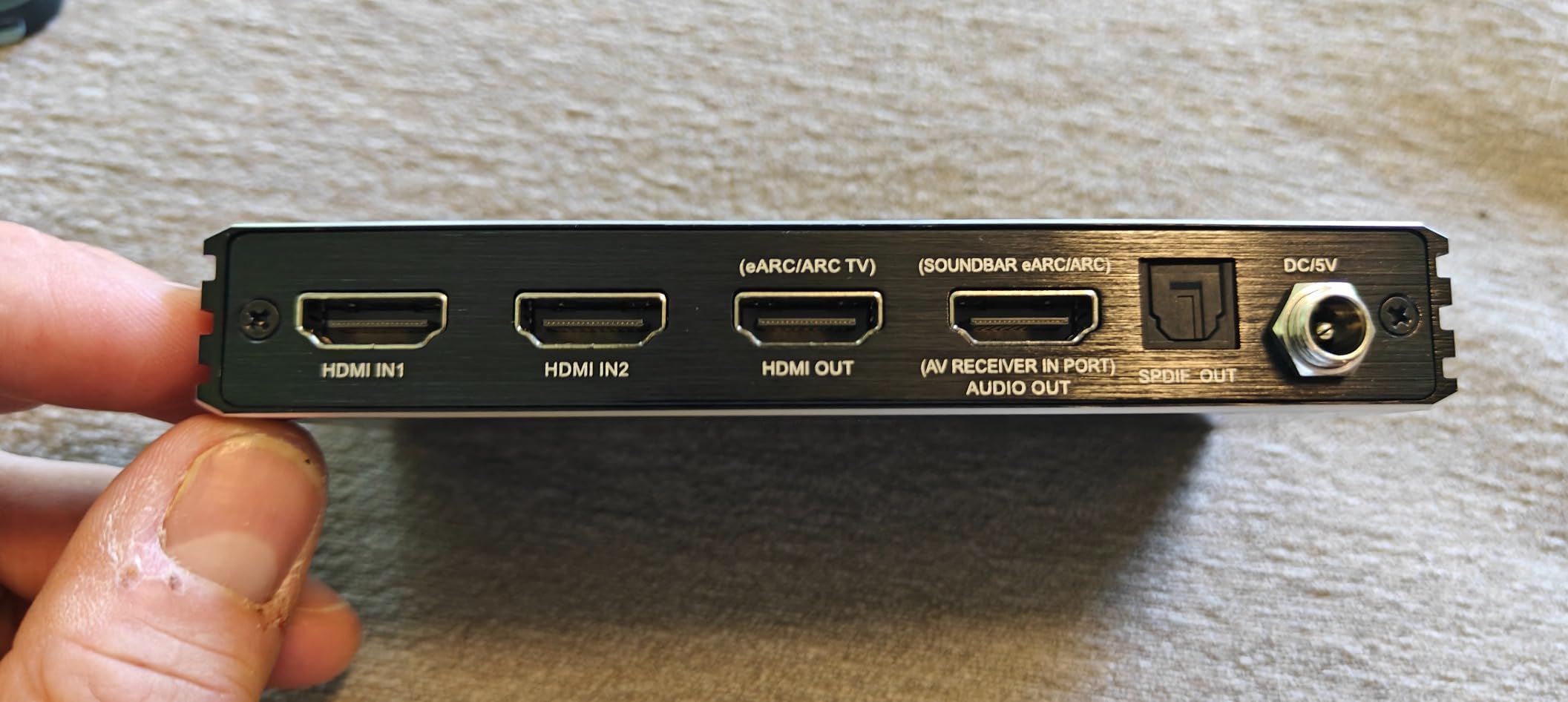 4K@120Hz HDMI 2.1 Switch 2 in 1 Out with Audio Extractor, VRR, ALLM, HDCP 2.3, ARC, eARC, HDR, CEC, SPDOF Optical Audio Out, EDID, for PS5, Xbox, NVIDIA, AMD customer photo 2
