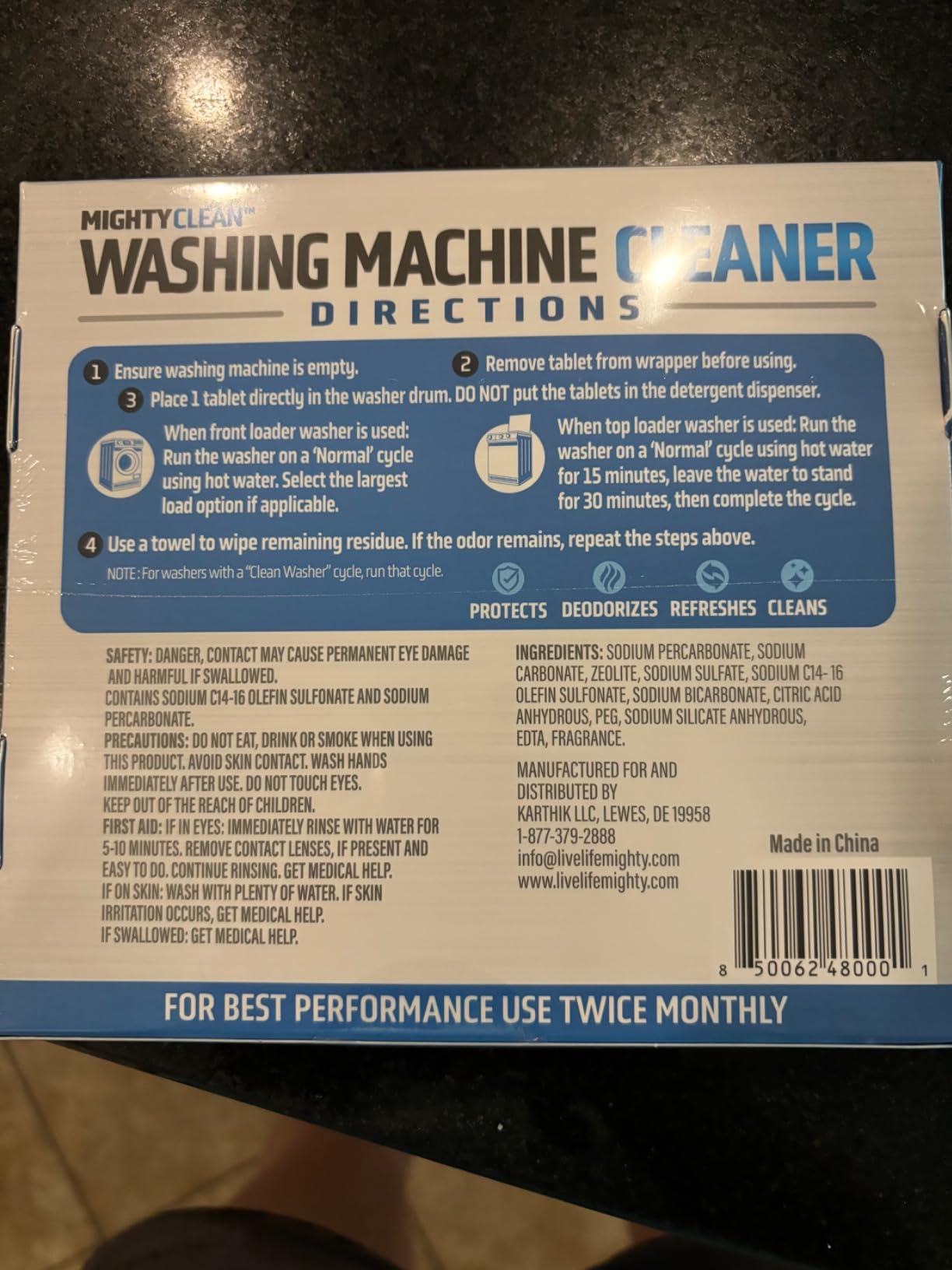 MIGHTY CLEAN Washing Machine Cleaner Tablets 24 Pack - 1 Year Supply, Septic Safe Washing Machine Cleaning Tablets, Washer Cleaner Tablet, Works With All Washers Including HE customer photo 2