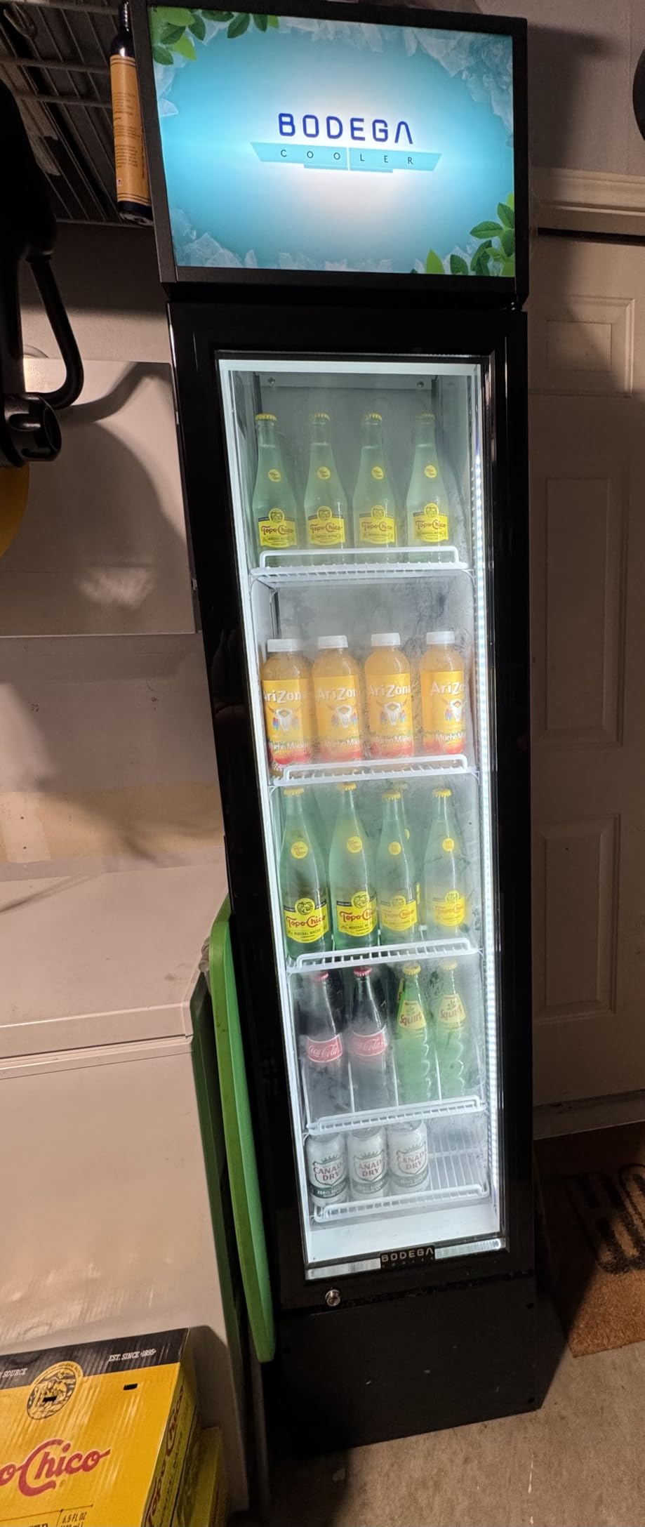 BODEGACOOLER Merchandiser Refrigerator, 40 Cu.Ft Commercial Beverage Cooler | Double Glass Door Commercial Cooler, Display Refrigerator with Soft LED Light, Adjustable Shelves, 4 Heavy-Duty Casters customer photo 1