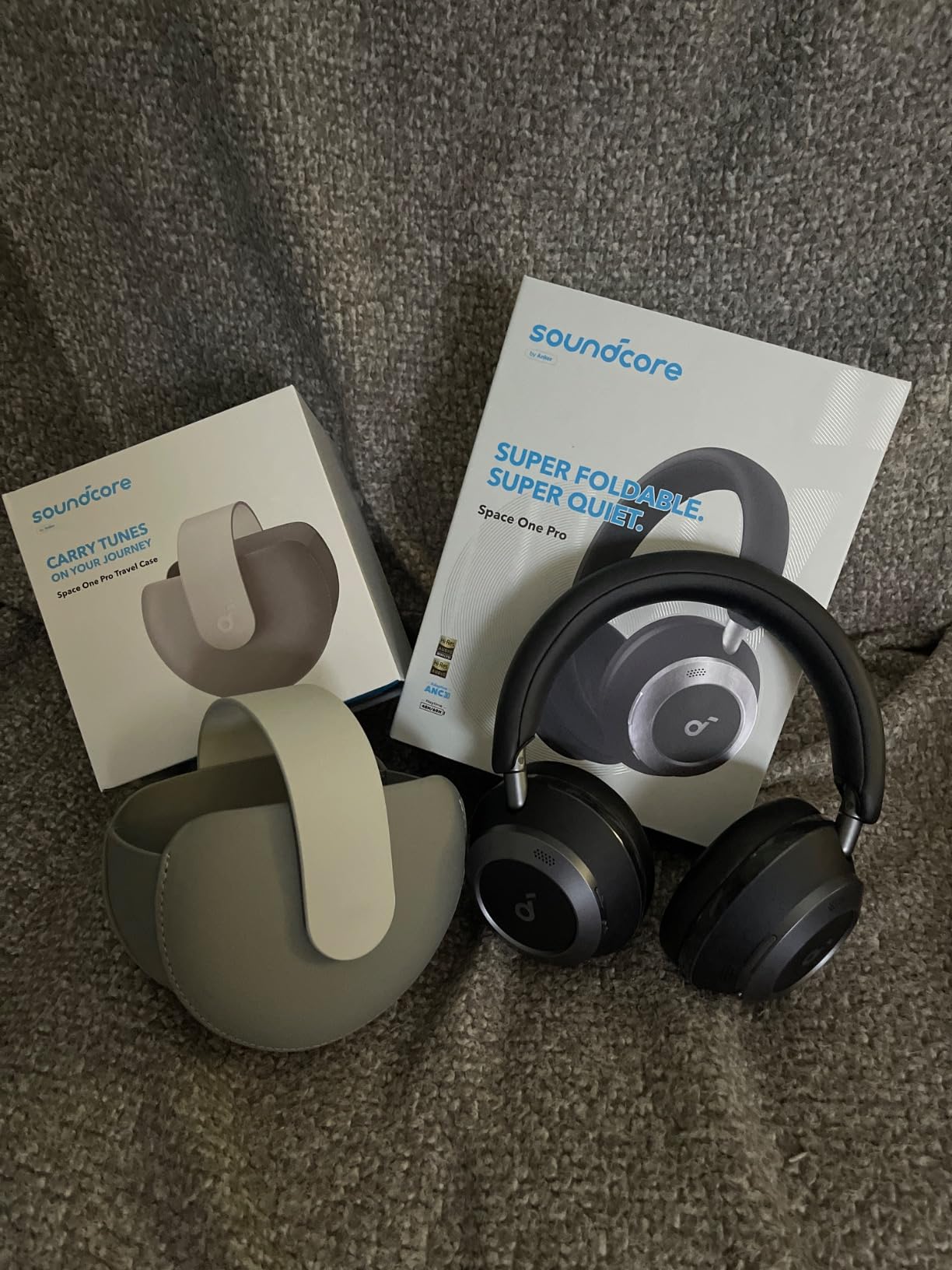 Soundcore Anker Space One Pro Wireless Over-Ear Headphones, Foldable Design, Adaptive Active Noise Cancelling, 60H Playtime, Hi-Res LDAC customer photo 2