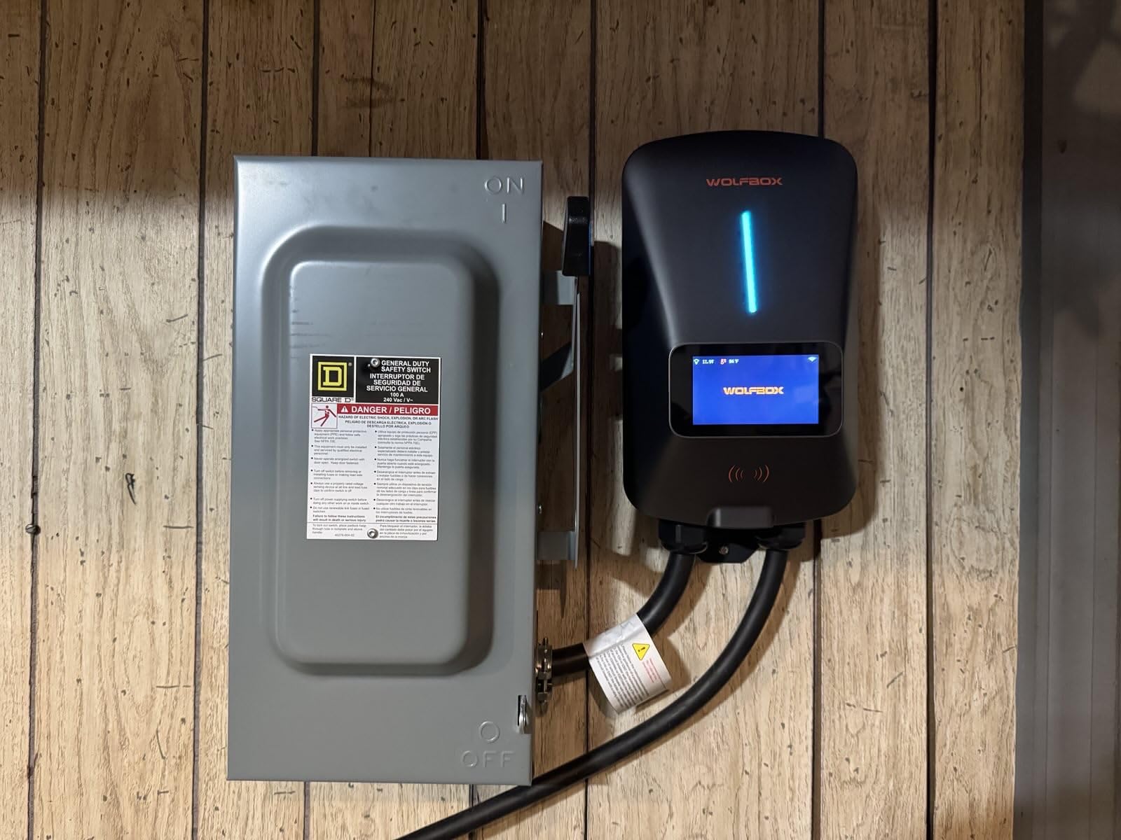 WOLFBOX Level 2 EV Charger 48amp, Hardwired with J1772 Connector, 240V(E48) | CSA Certified, Weatherproof(IP66, NEMA4), 25FT Cable, Smart APP&RFID Card control, Wi-Fi Enabled, 11.5KW customer photo 2
