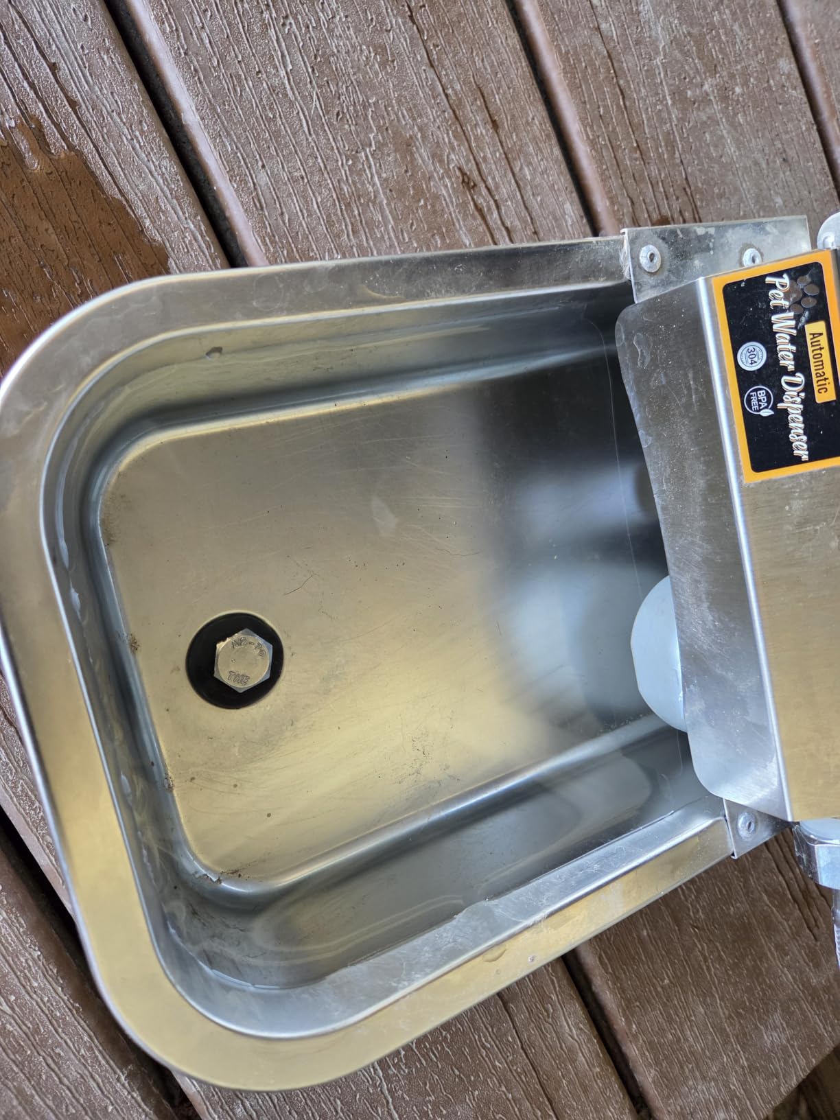 PETIMI Automatic Water Dispenser for Dogs, 101oz Outdoor Dog Water Bowl, 304 Stainless Steel Water Feeder for Small to Large Pets, Large Livestock Waterer, Anti-Tipping, Water Auto-Fill, Easy to Clean customer photo 2