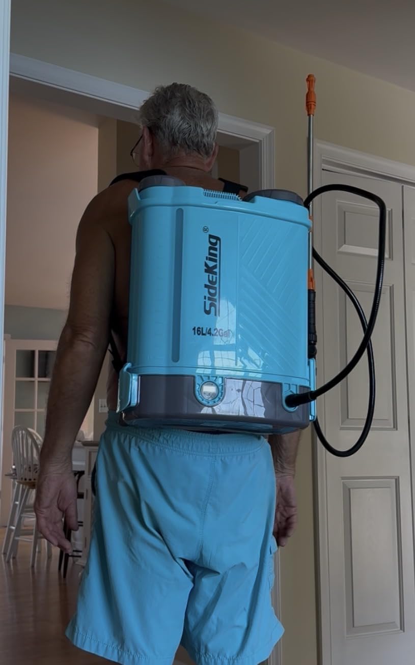 SideKing 4 Gallon Battery Powered Backpack Sprayer, 100 PSI Adjustable Electric Weed Sprayer for Lawn & Garden, Compatible with Makita 18V Battery, 5 Nozzles, Battery & Charger Included customer photo 2