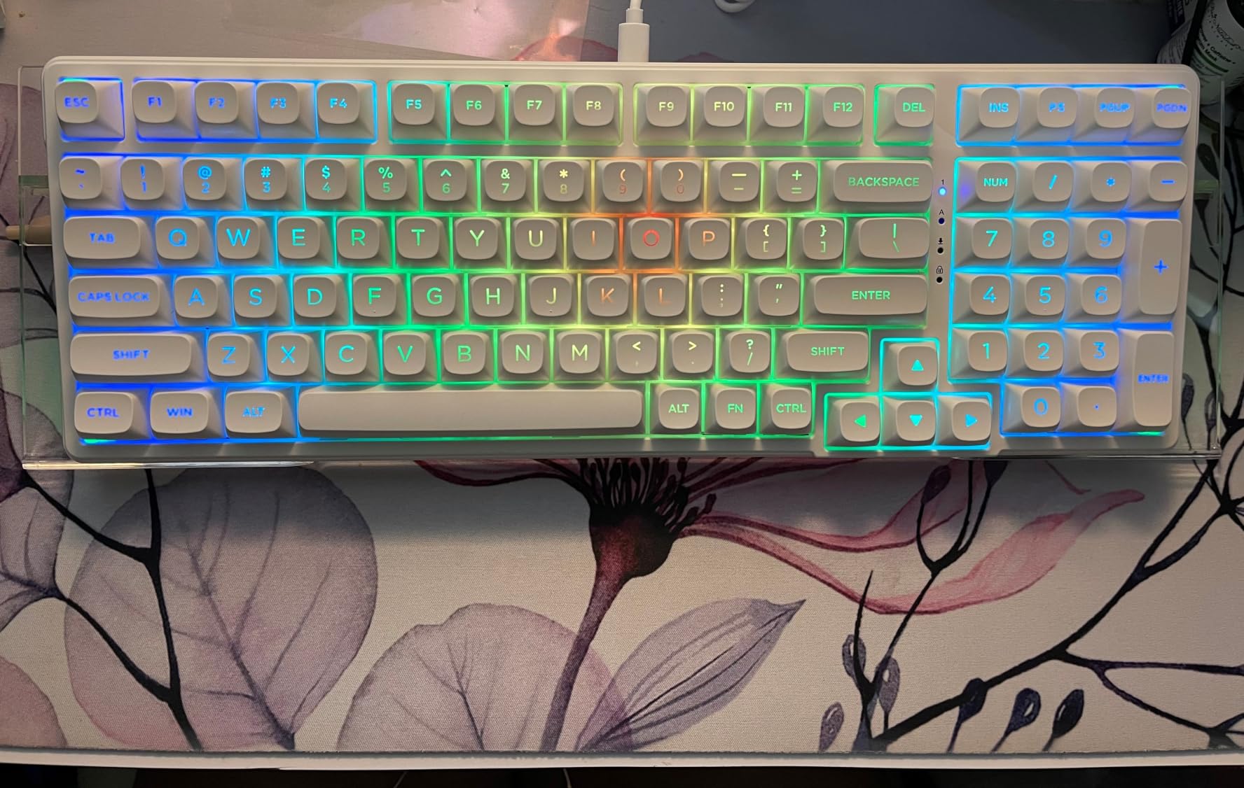 HUO JI E-Yooso Creamy Mechanical Keyboard Wired, RGB Backlit, White | Hot Swappable, Pre-lubed Linear Switches, Gasket Structure, 99 Keys Custom Gaming Keyboard customer photo 1