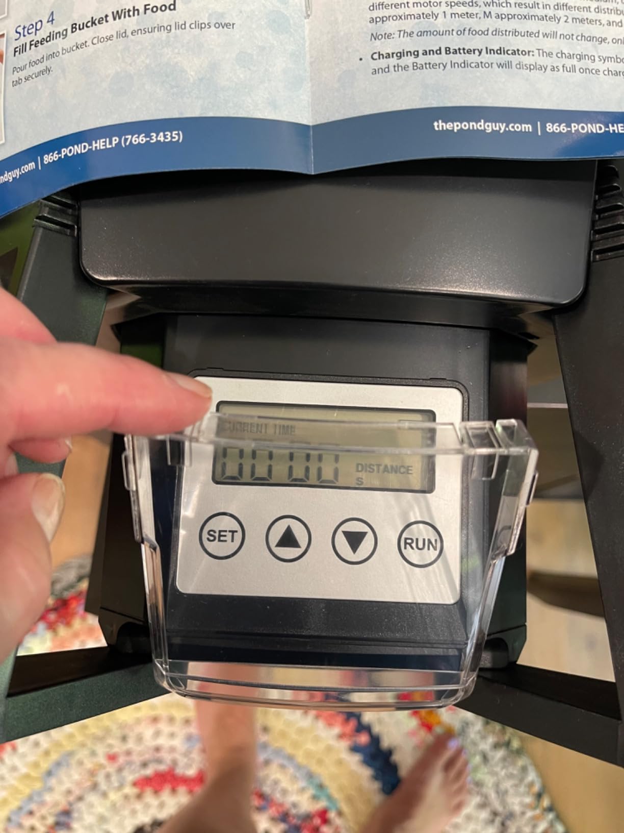 The Pond Guy KoiGrower Automatic Pond Fish Food Dispenser, 5 Gallon | Uses Solar, Battery & AC Electric Power with Auto Timed Koi Pellet Feeder operation customer photo 2
