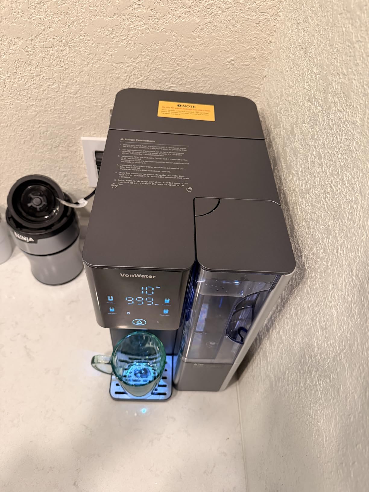 7-Stage Countertop Reverse Osmosis Water Filter System, 528 Gallons RO Water Filtration with Portable Pitcher, NSF/ANSI 372,53,42,58, Reduce TDS PFAS, 5 Volumes, 3:1 Pure to Drain CT910 customer photo 2