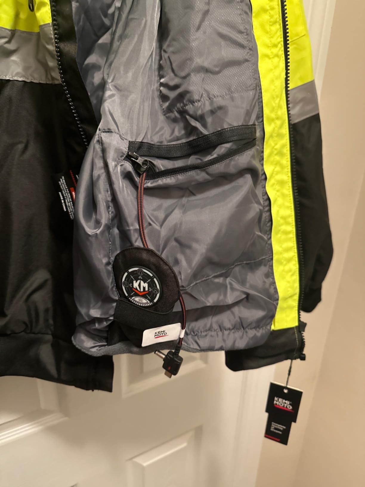 KEMIMOTO Heated Safety Jacket for Men, Waterproof Hi Vis Jacket Cold Weather, Winter Work Coat, Reflective Jacket customer photo 1