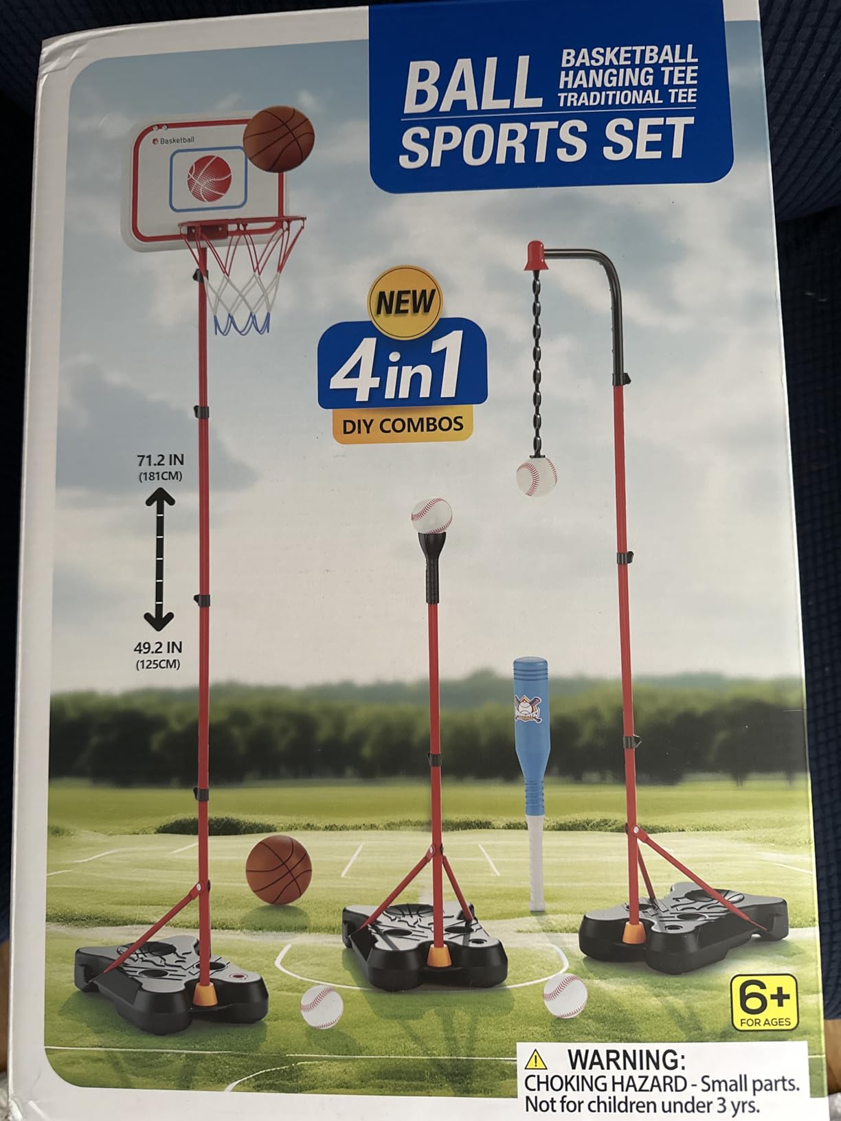 HopeRock 2 in 1 Kids Basketball Hoop and T Ball Set | Adjustable Basketball Stand, Hanging Tee Baseball for Toddlers Boys Ages 2-8 customer photo 2