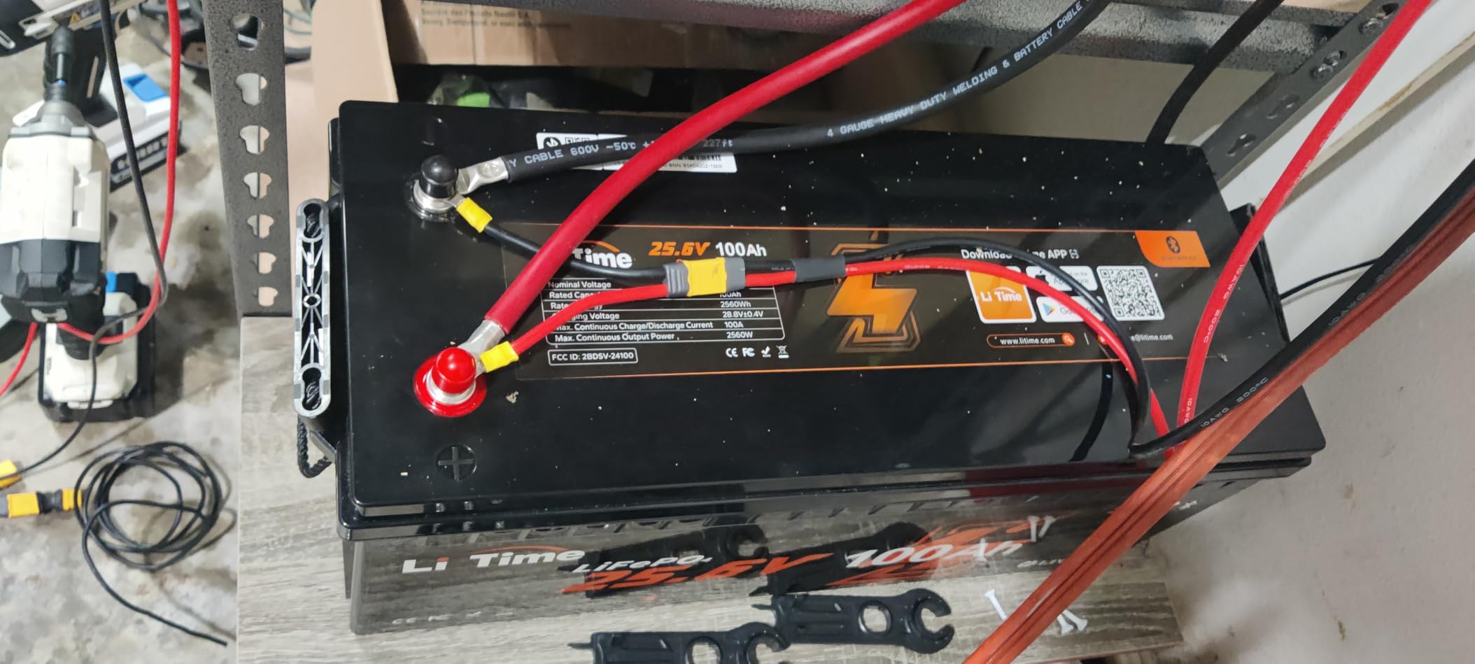 LiTime 24V 100Ah Bluetooth LiFePO4 Lithium Battery for Marine, RV, Off-grid | 100A BMS, 4000+ Deep Cycles, IP65 Waterproof, Low-Temp Cutoff Protection, Max 4P2S, 2560Wh, for Trolling Motor, Solar Storage customer photo 1