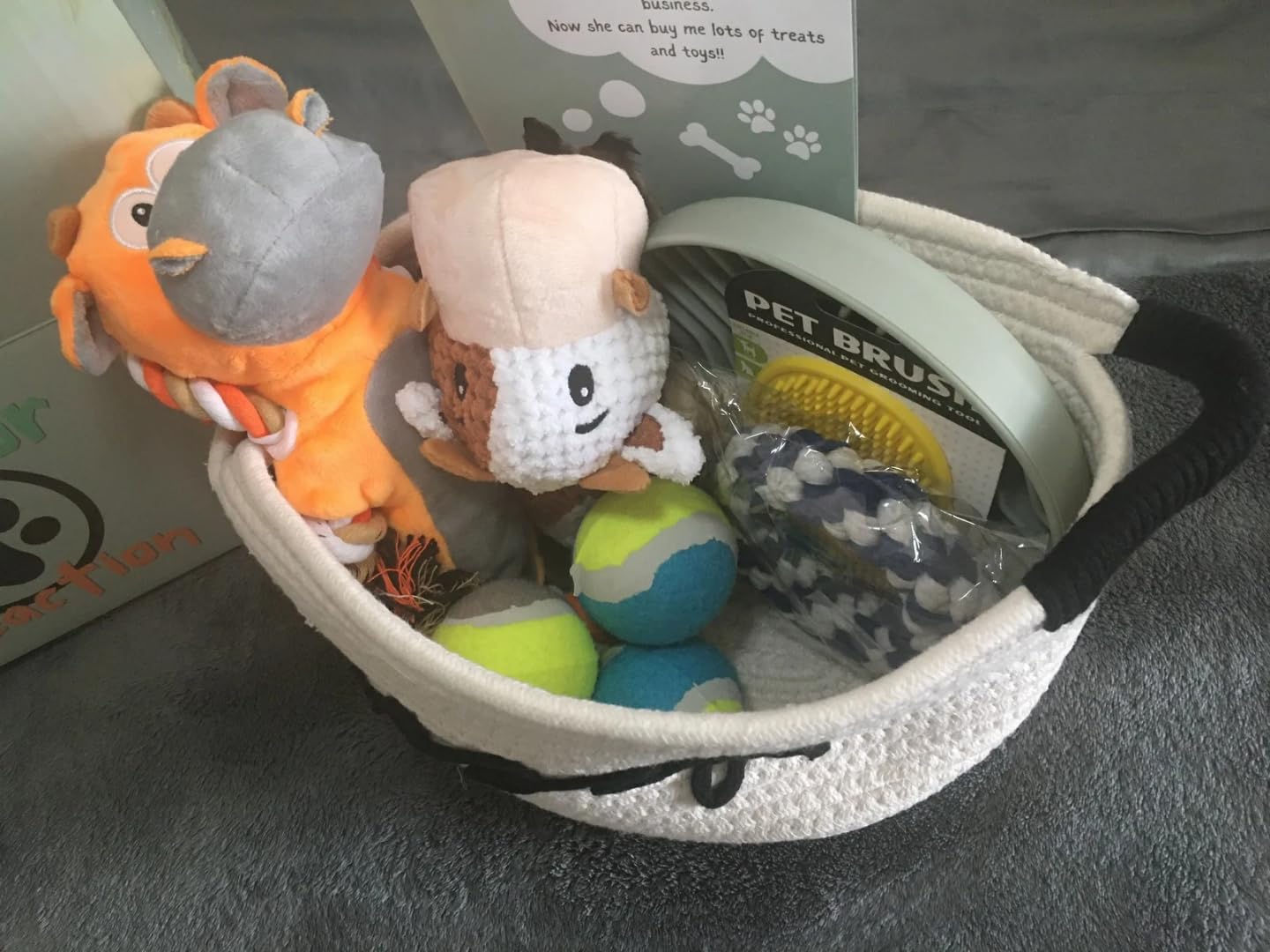 New Puppy Gift Basket - Premium Puppy Starter Kit and Dog Gift Basket | Includes Dog Toys - Perfect Doggie Birthday Gifts - Puppy Necessities with Pet Toy Basket customer photo 1