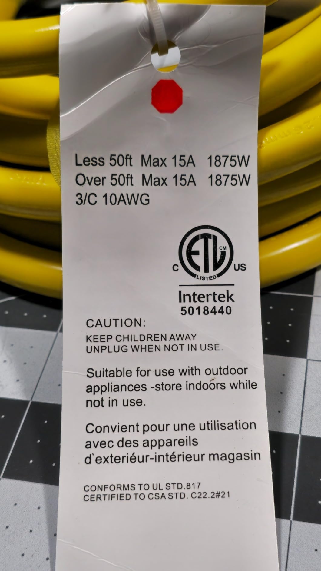 PlugSaf 50 FT 10 Gauge Outdoor Extension Cord with Multiple Outlets Yellow | Light Indicator, Flexible 3 Outlet Weatherproof Heavy Duty Extension Cord Waterproof 50 Feet, 15A 1875W SJTW, ETL Listed customer photo 1