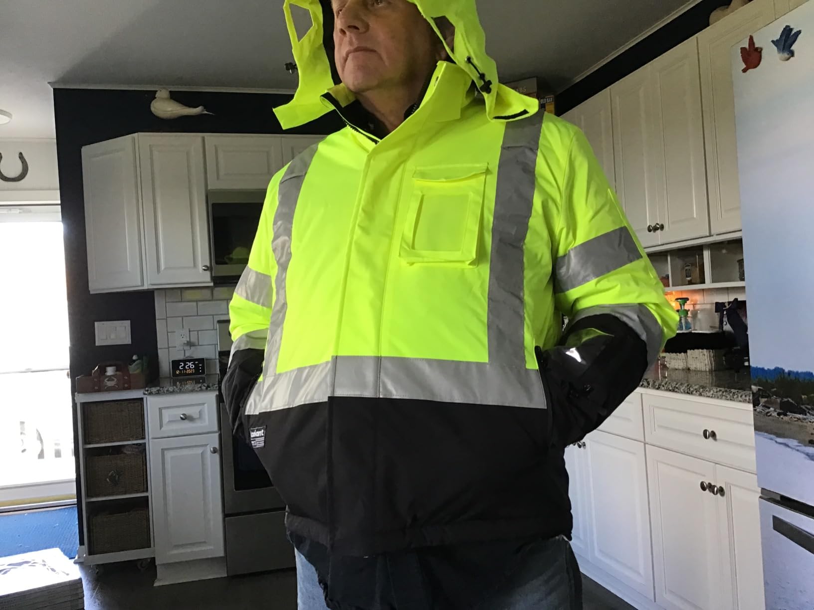 toolant 100% Waterproof Safety Jackets for Men, Hi Vis Reflective Work Jackets, Construction Rain Coats for Cold Weather customer photo 2
