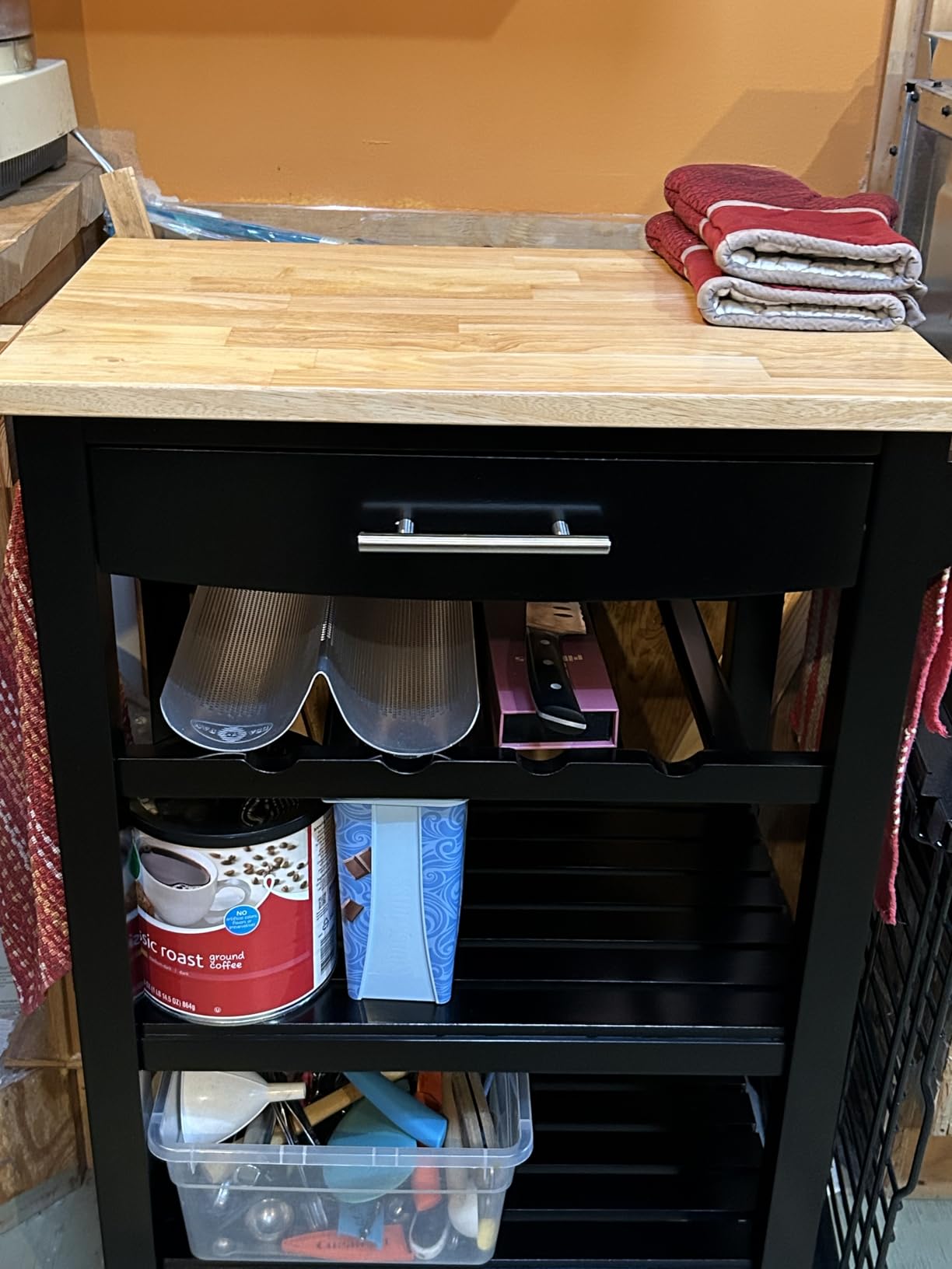 Convenience Concepts Ellaine Butcher Block Kitchen Cart 24.75