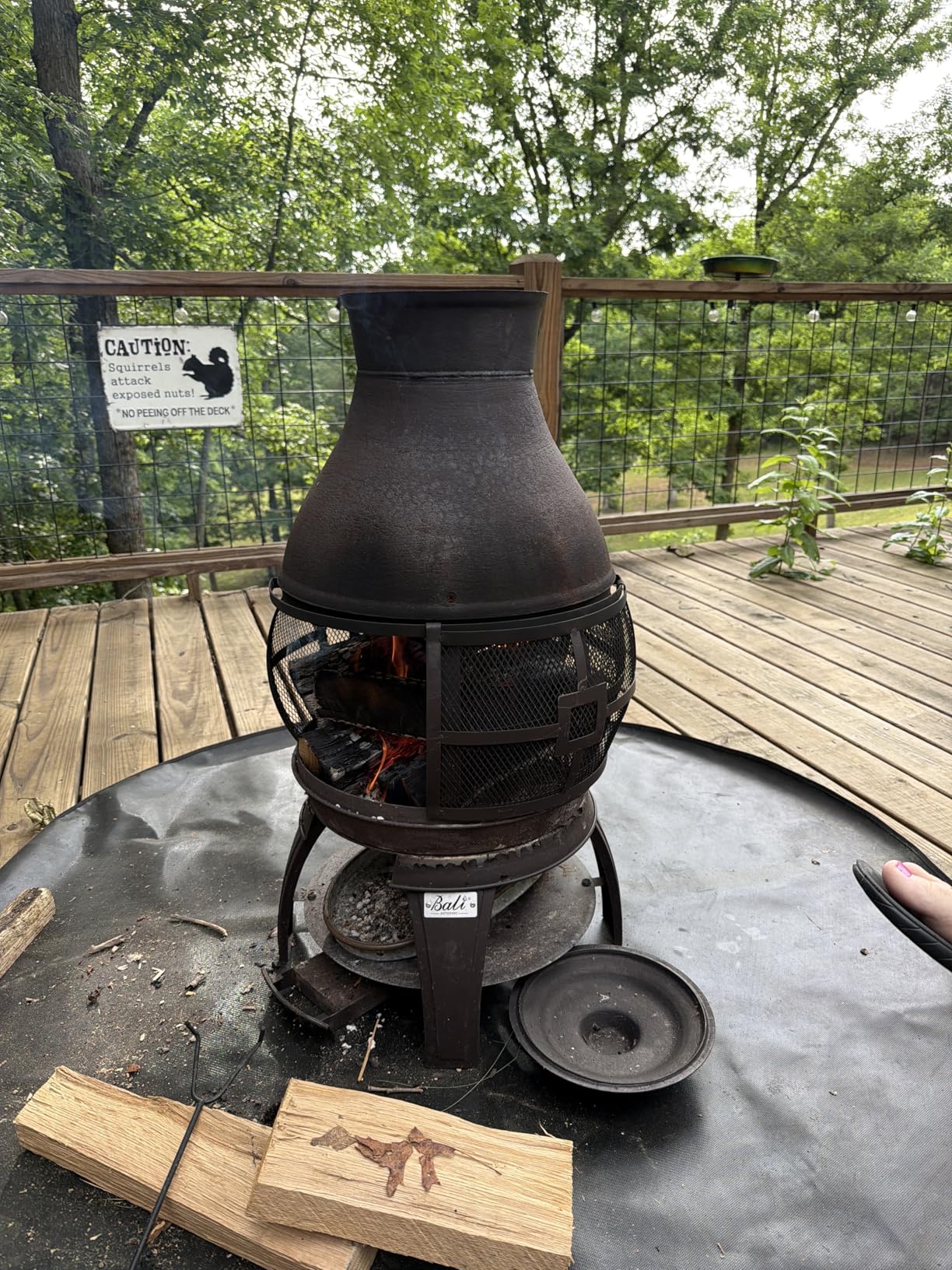 BALI OUTDOORS Fire Pit Wood Burning Chiminea Outside | Fireplace Patio Small Firepit, Size 17.7
