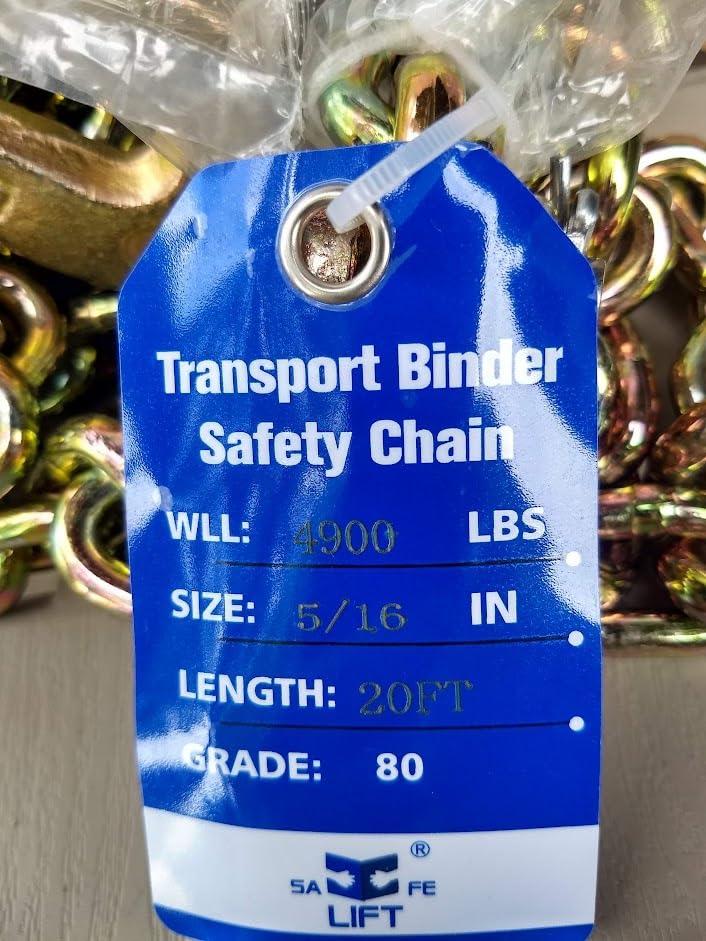 3/8 Chain Trailer Chains with Hooks, Grade 80 Tow Log Chain 7100 lbs Working Load for Truck Farm Construction (3/8 in x 10FT) customer photo 1