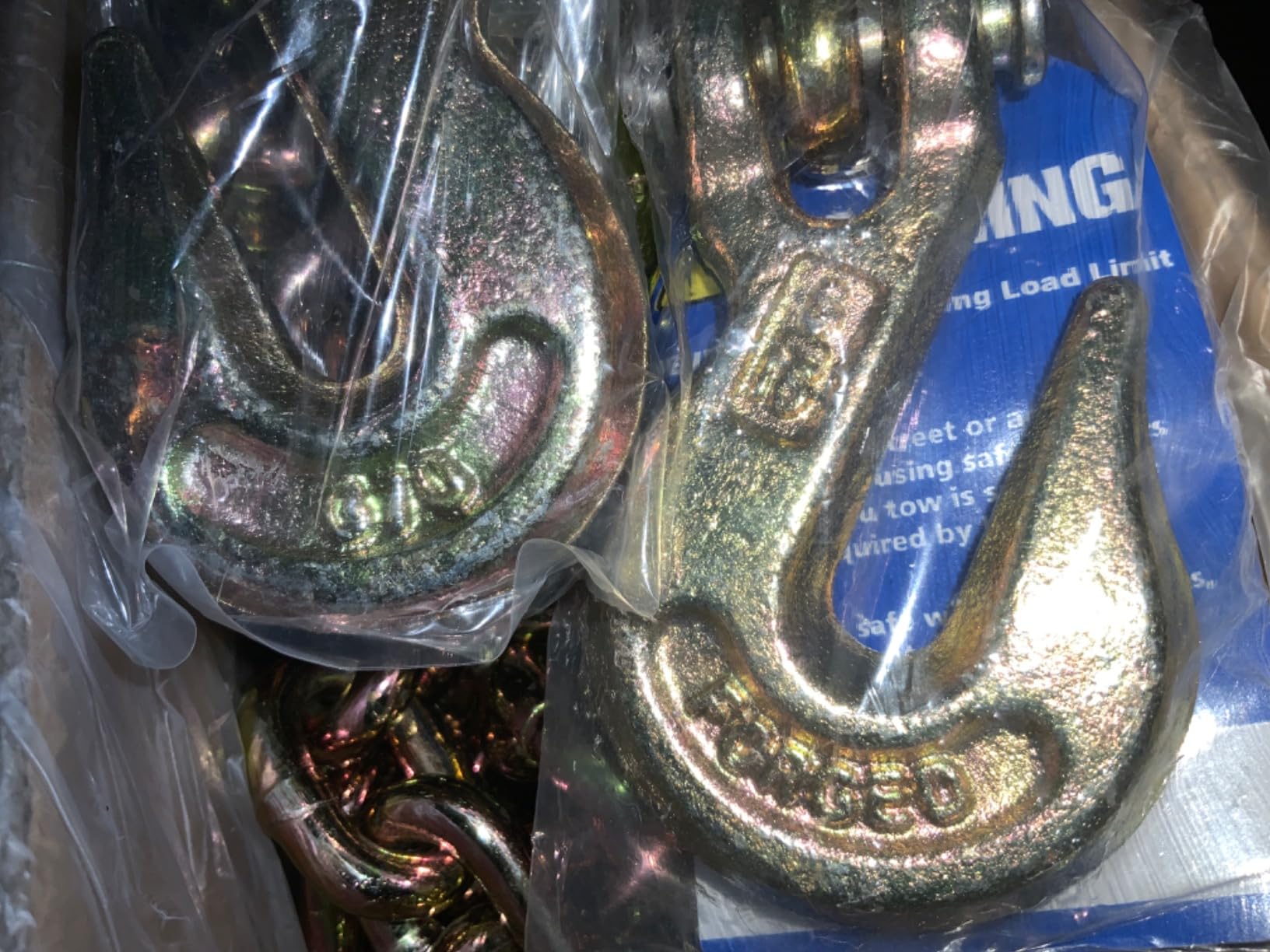 3/8 Chain Trailer Chains with Hooks, Grade 80 Tow Log Chain 7100 lbs Working Load for Truck Farm Construction (3/8 in x 10FT) customer photo 2