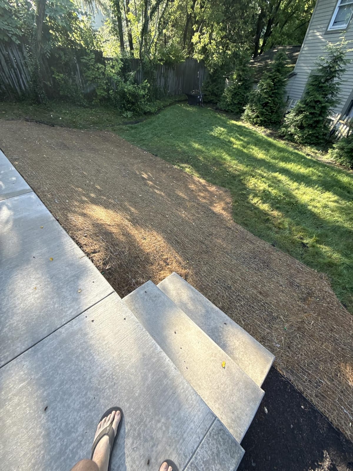 Farm Plastic Supply 100% Biodegradable Erosion Control Blanket - Straw/Coconut Straw Garden and Landscape Cover, Straw Blanket, Erosion Control (8' x 112.5') customer photo 1