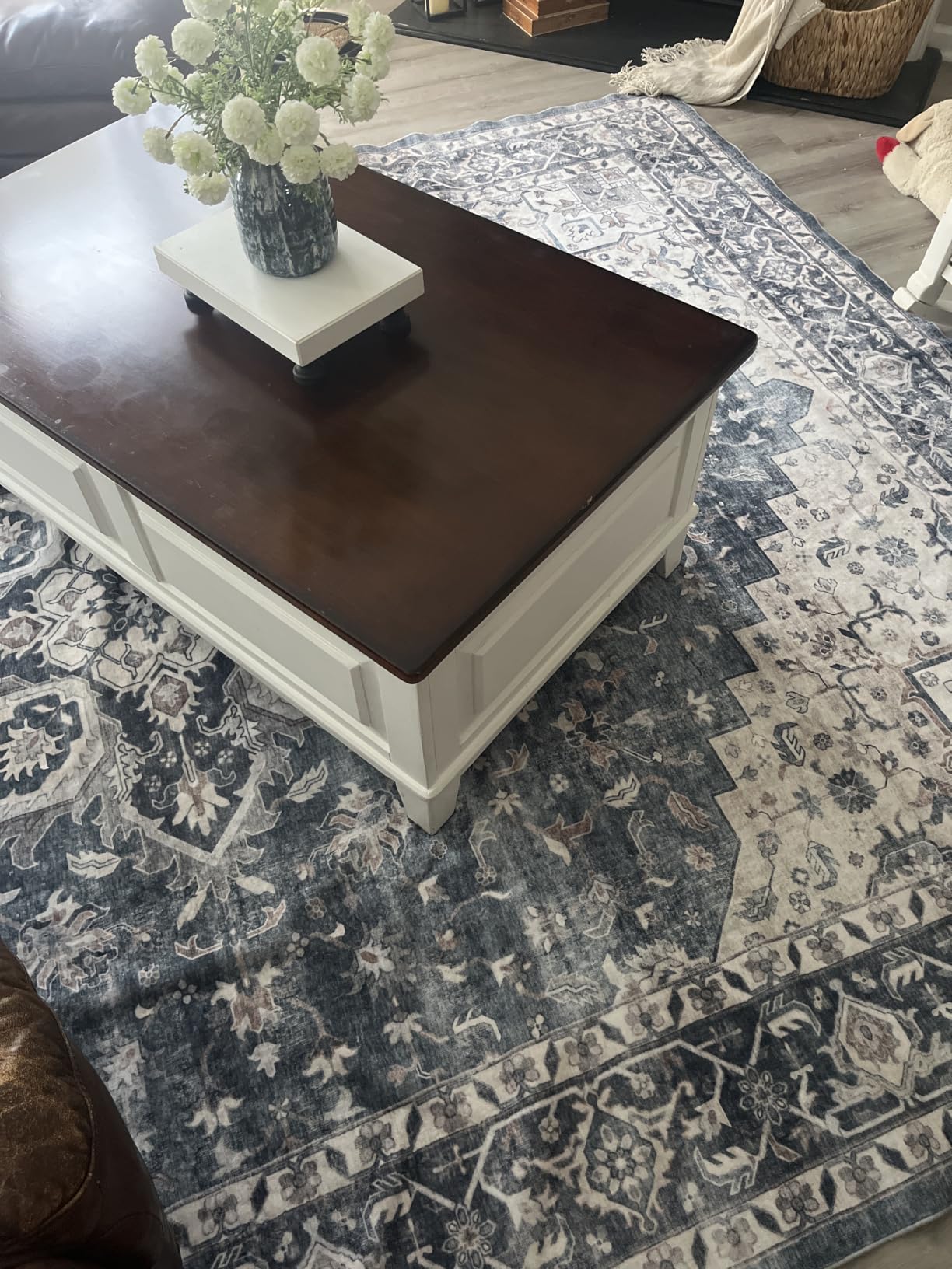 AMADA HOMEFURNISHING 9x12 Washable Area Rug, Low-Profile Large Area Rug with Non-Slip Backing & Durable Edge Binding, Vintage Large Rugs for Living Room, Bedroom & Dinning Room customer photo 1