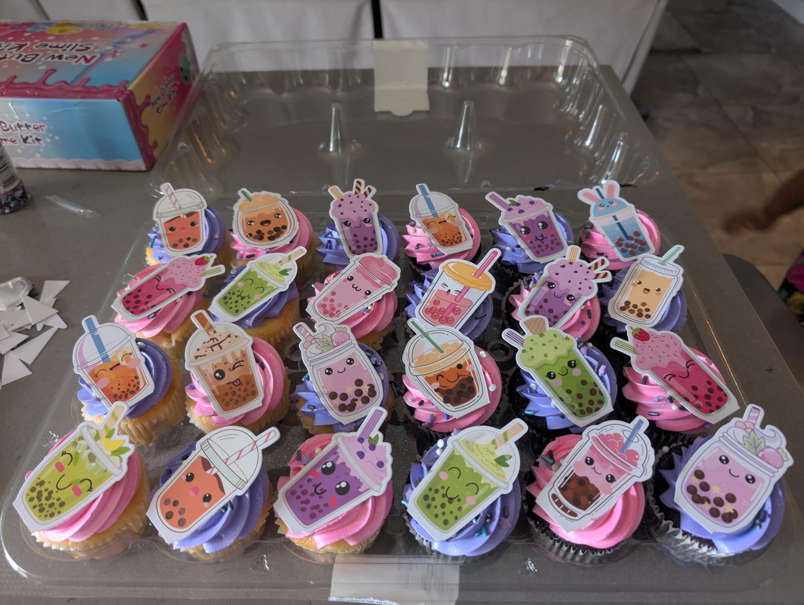 48Pcs Bubble Tea Cupcake Toppers Boba Tea Themed Birthday Party Decorations Bubble Milk Tea Cake Cupcake Topper Decorations for Pearl Milk Tea Theme Birthday Baby Shower Supplies customer photo 1