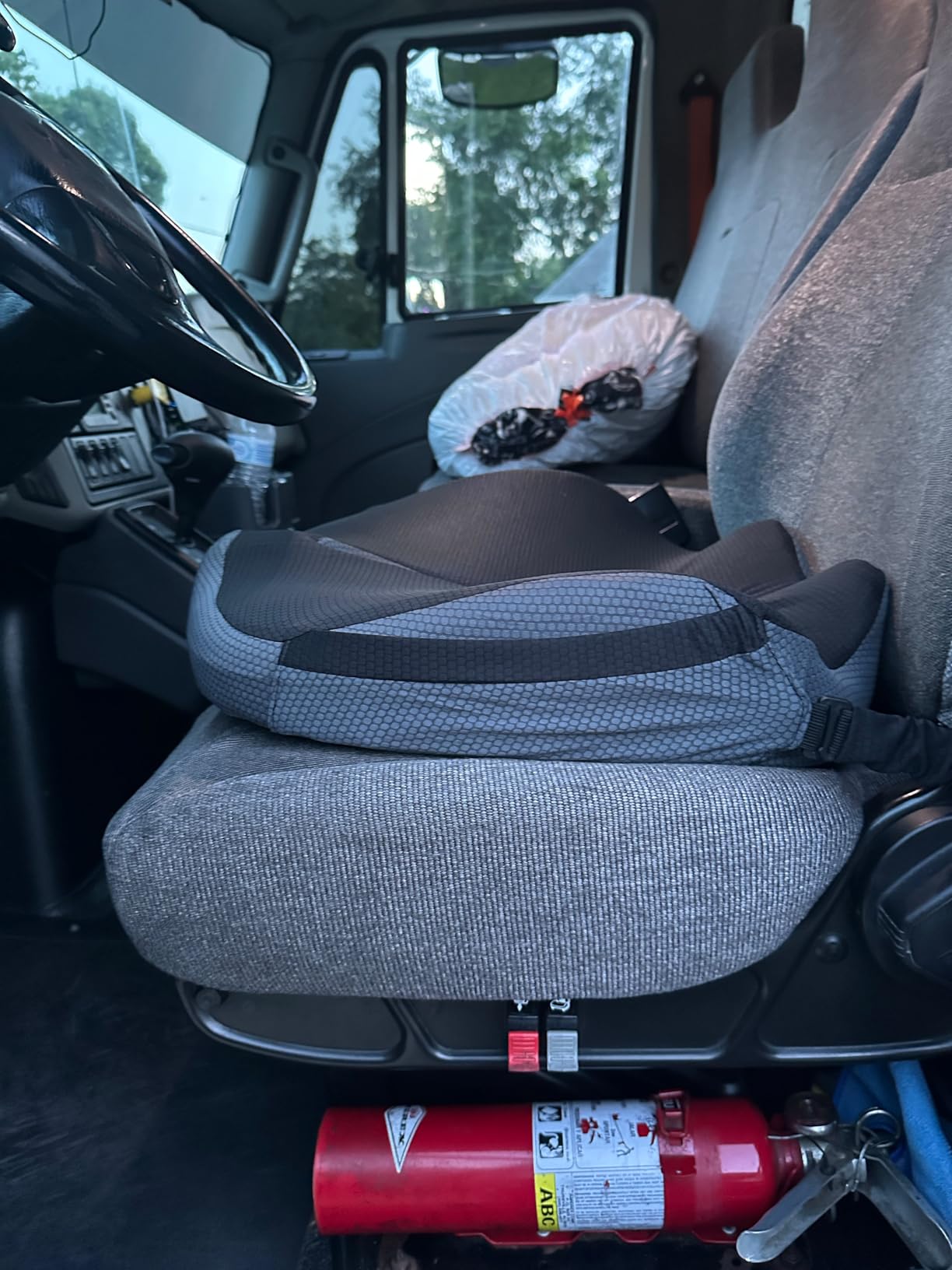 XL Truck Seat Cushion for Truck Driver Seat Cushion - Upgraded Back Support, CertiPUR-US® Certified - Thick Memory Foam, Pain Relief for Hours of Driving, Trucker Approved Big Rig - Black customer photo 2