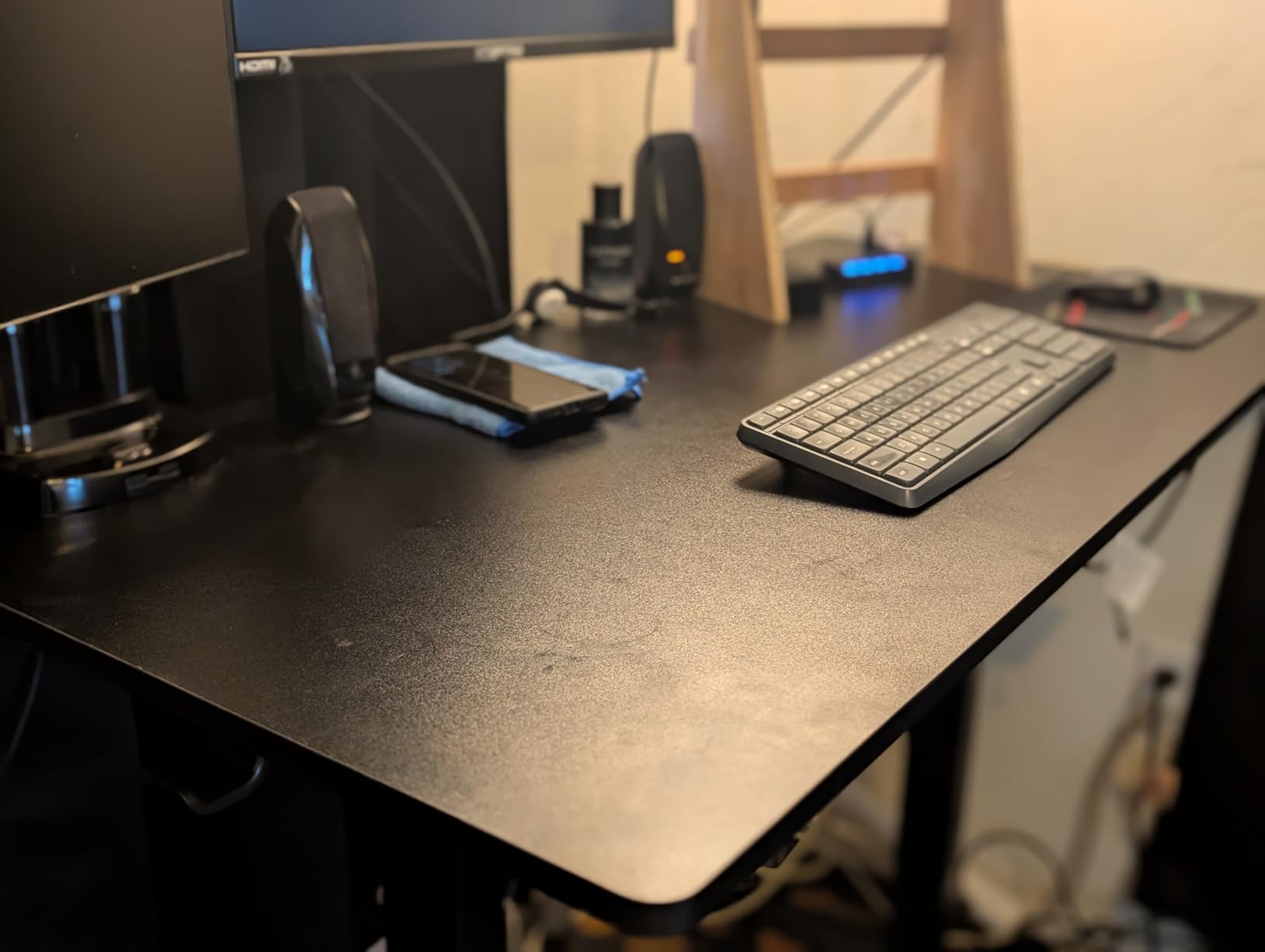 HUANUO Electric Standing Desk, Whole Piece Desktop, Adjustable Height Computer Desk, 4 Height Memory Settings, 48