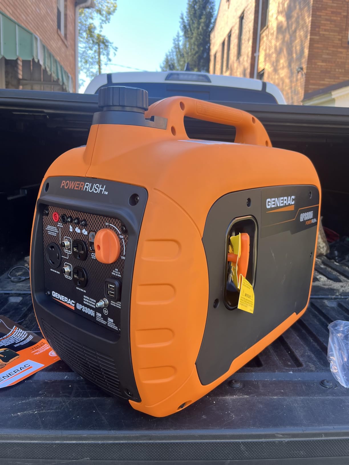 Generac 3,300 Watt Gas Powered Portable Inverter Generator | Lightweight and Compact, USB Ports for Device Charging, Produces Clean, Stable Power, Home Backup, Camping, RV Use customer photo 2