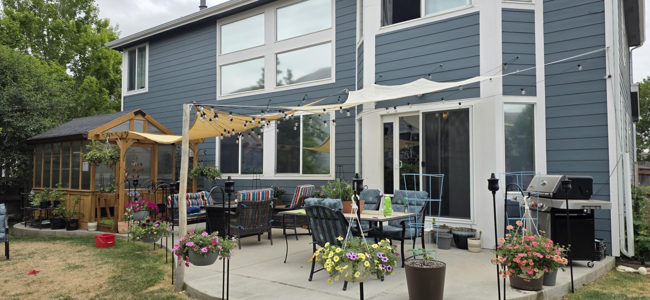 Backyard Discovery Bellerose 9' x 6' Cedar Wood and Polycarbonate Walk-in Greenhouse Kit with Pergola, Exhaust Fan, Windows, Hose Hook-Ups, PowerPort, Staging Shelves for Year-Round Outdoor Gardening customer photo 2