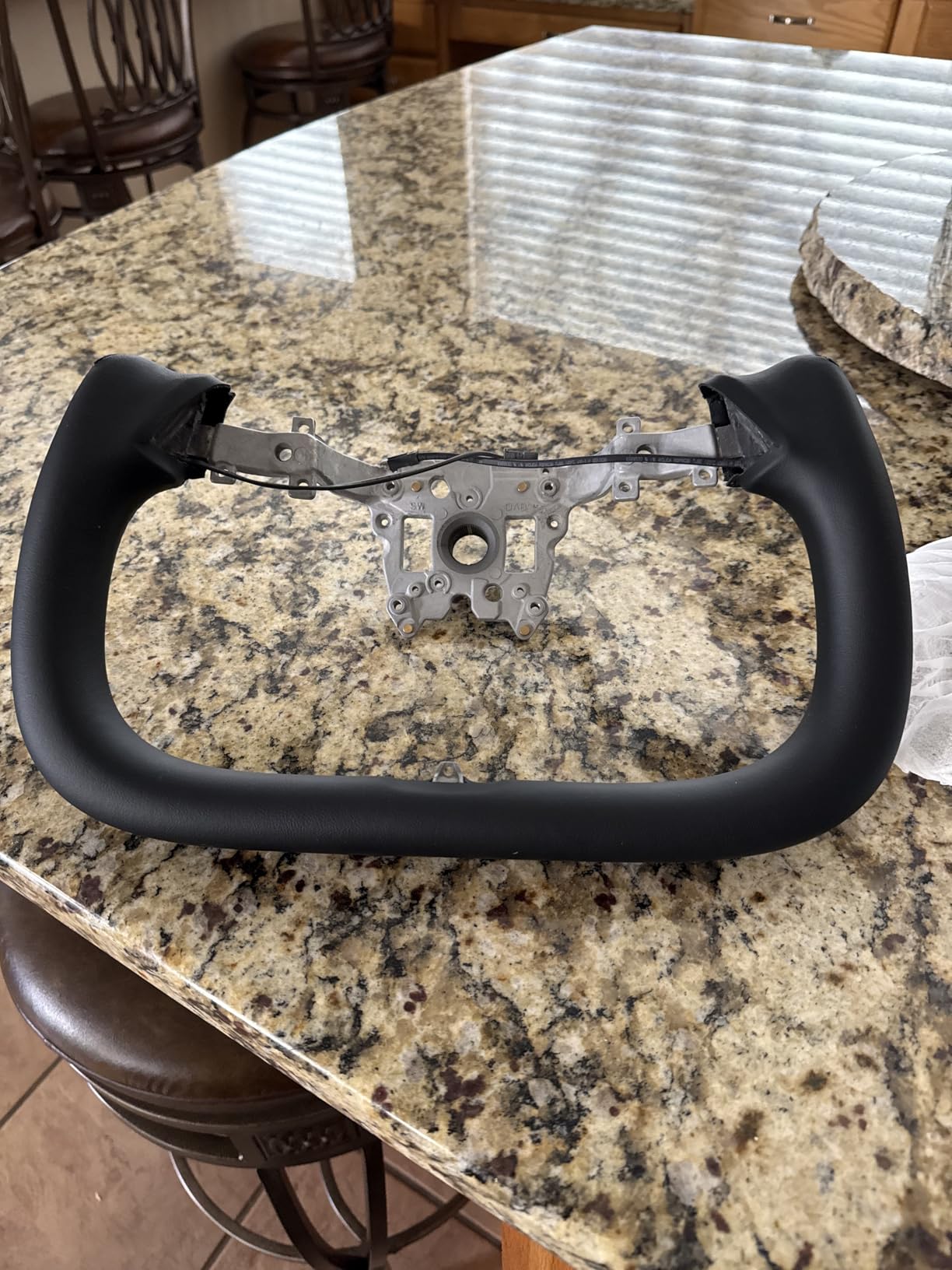 ZIMABLUE Yoke Steering Wheel For Tesla Model 3 Highland Accessories 2024 2025, Black Nappa Leather Without Front Trim for Tesla Model 3 Highland 2024-2025 With Heating Function customer photo 1