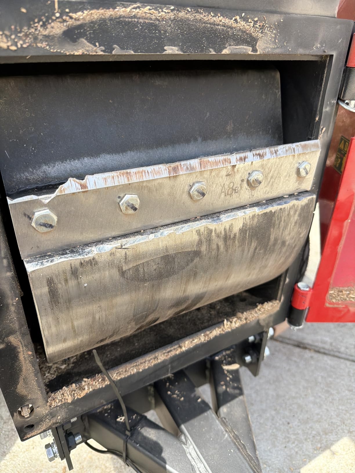 5'' inch ZONSEN 459cc 15hp E-Start Gas Powered Wood Chipper Shredder Mulcher with Towbar/Emergency Stop Button, Model GS1500 Red customer photo 1