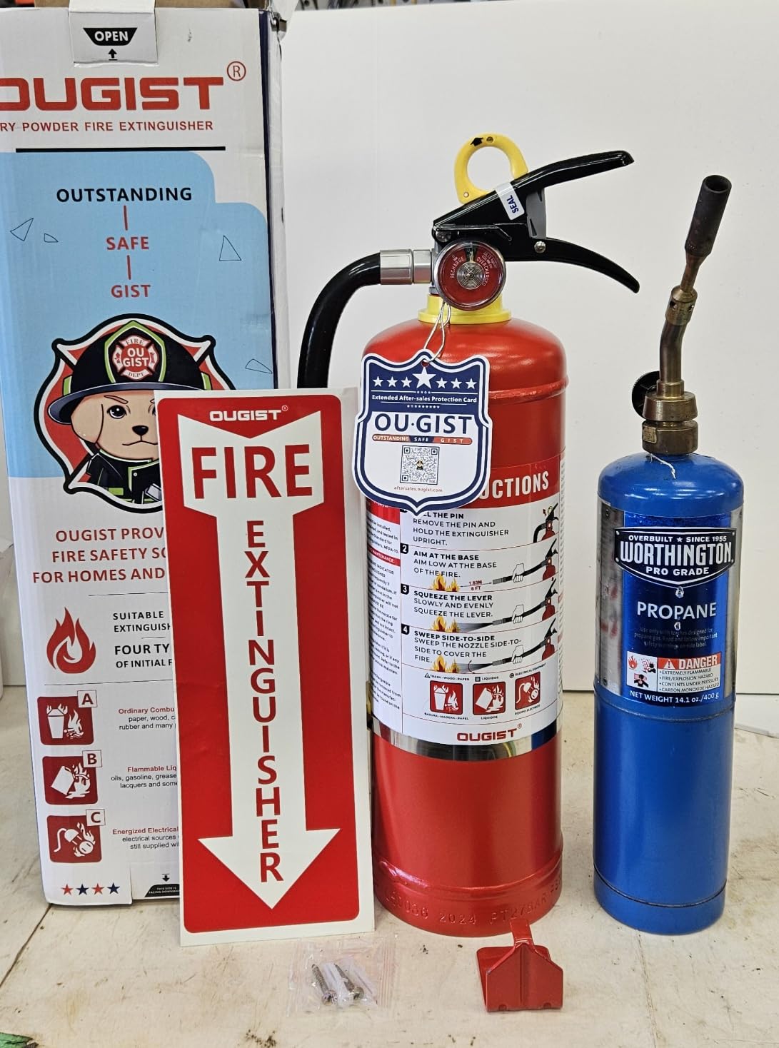 Ougist ABC Dry Chemical Fire Extinguisher, 5 lb - 2-A:10-B:C Rated for Home, Office & Vehicle, Quick Release, Easy-Grip Handle, Ideal for Electrical & Grease Fires, Car Extinguisher, Model FF2KG customer photo 2