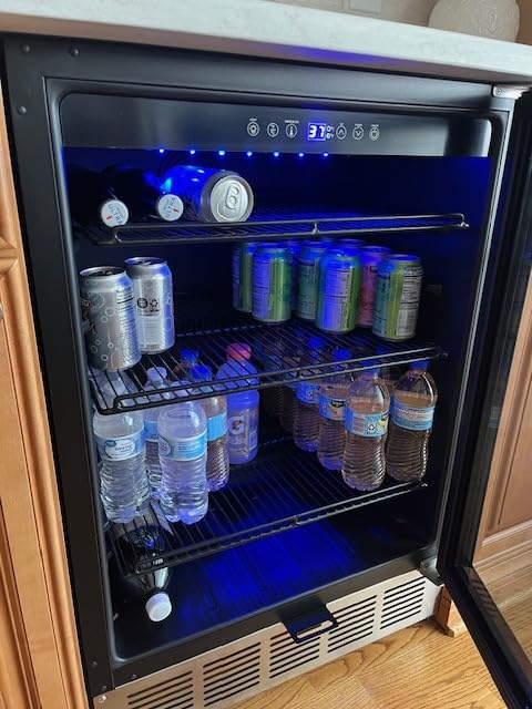 FoMup Commercial Display Refrigerator with Reversible Glass Door, Upright Beverage Cooler Merchandiser, Drink Fridge with Door Lock for Restaurant Supermarket Convenience Store, 13.8 Cu.Ft customer photo 1