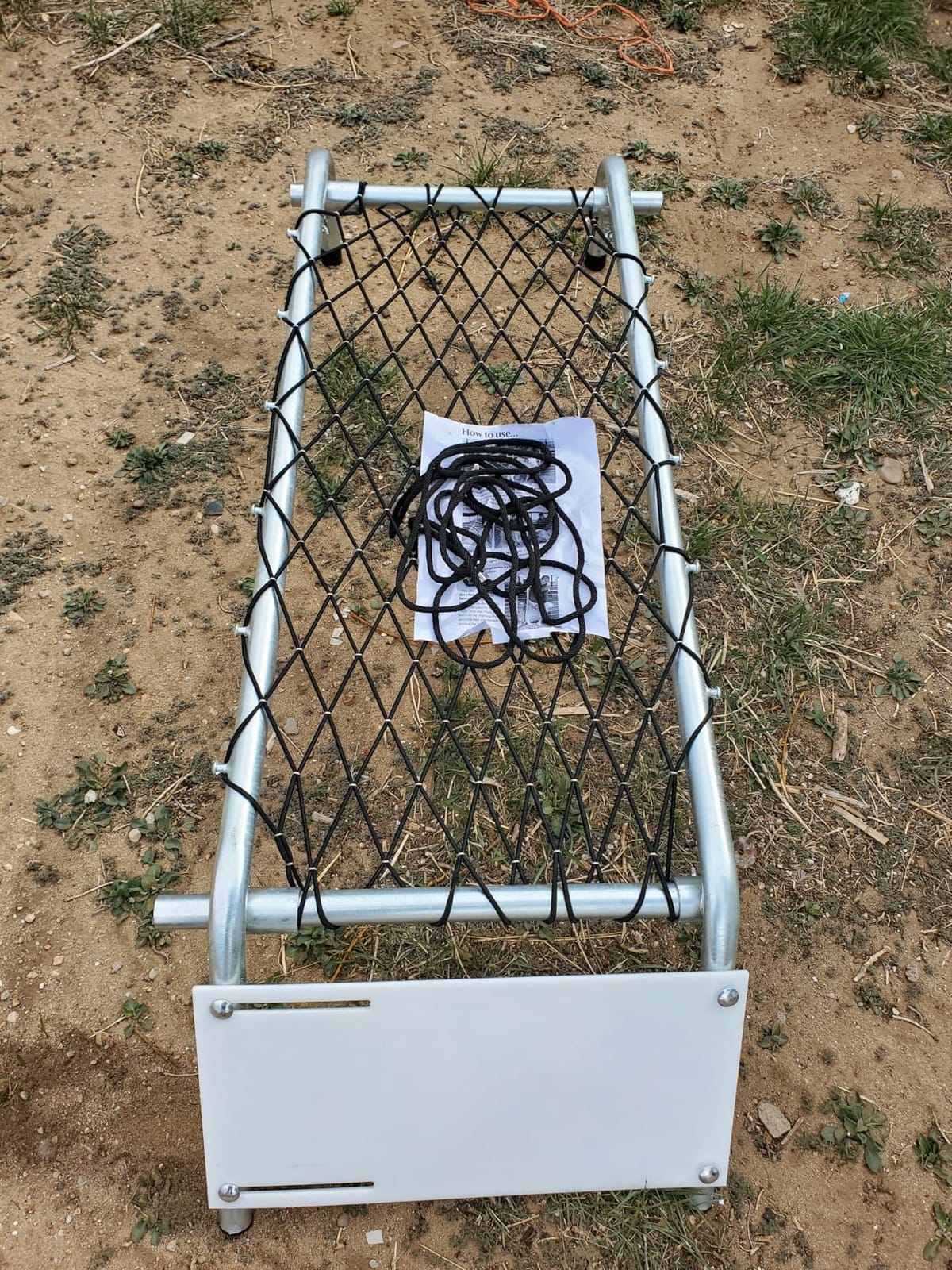 Deck Chair for Sheep Metal Sheep Chair Hoof Trimming Heavy Duty Goat Stand with Webbing Adjustable Width 10-16 Inch Livestock Handling Supplies for Hoof Trimming Lamb, 55.1