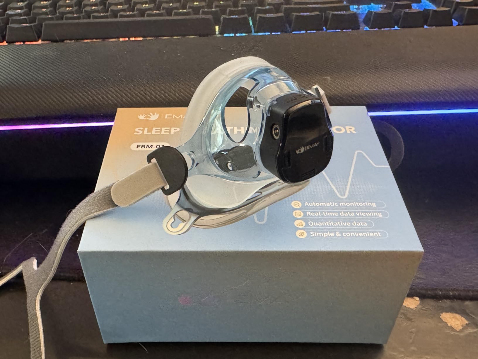 EMAY Sleep Breathing Monitor for Airflow Tracking | Record Breathing Continuously On the App | Monitor Sleep Quality and Respiratory Events | Generate Professional Sleep Report with Data Analysis customer photo 2