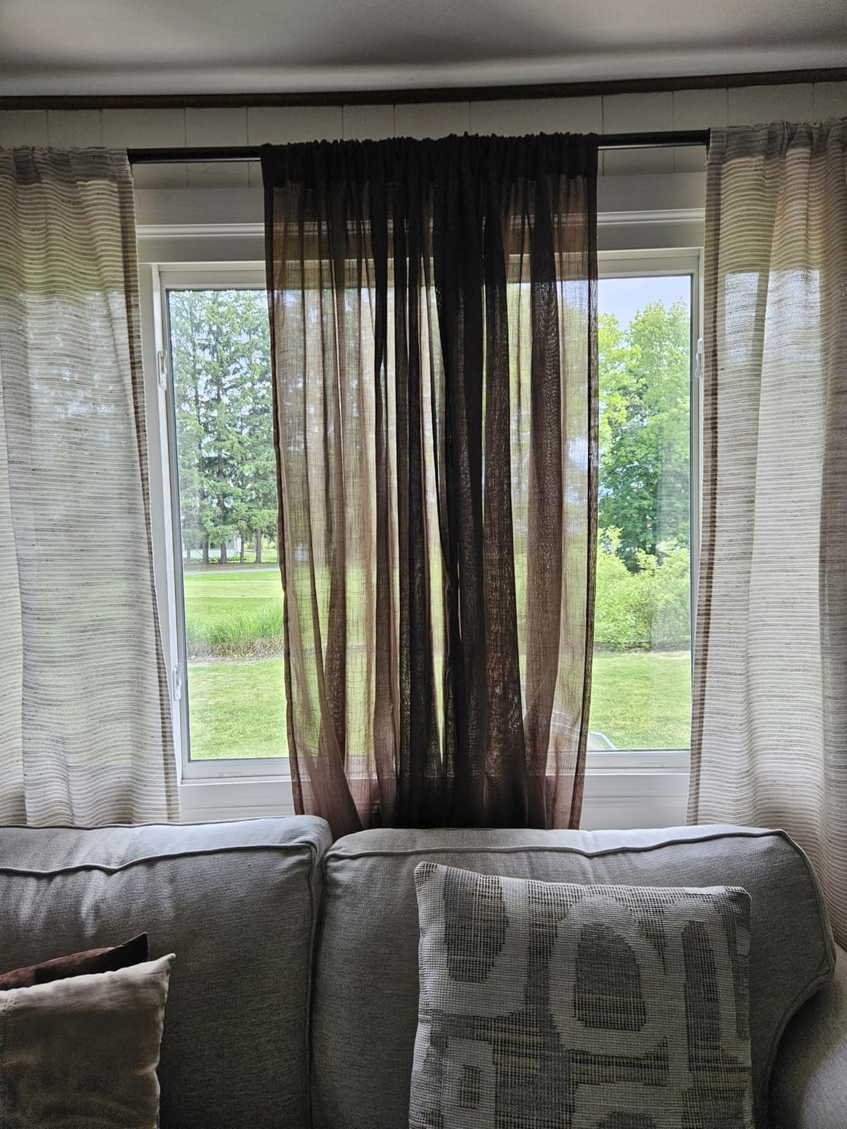 BGment Linen Kitchen Window Curtains Over Sink, 36 Inch Length Cafe Drapes | Beige Semi Sheer with Rod Pocket Light Filtering for Bathroom Small Window, 2 Panels Set, 30 X 36 Inch customer photo 1