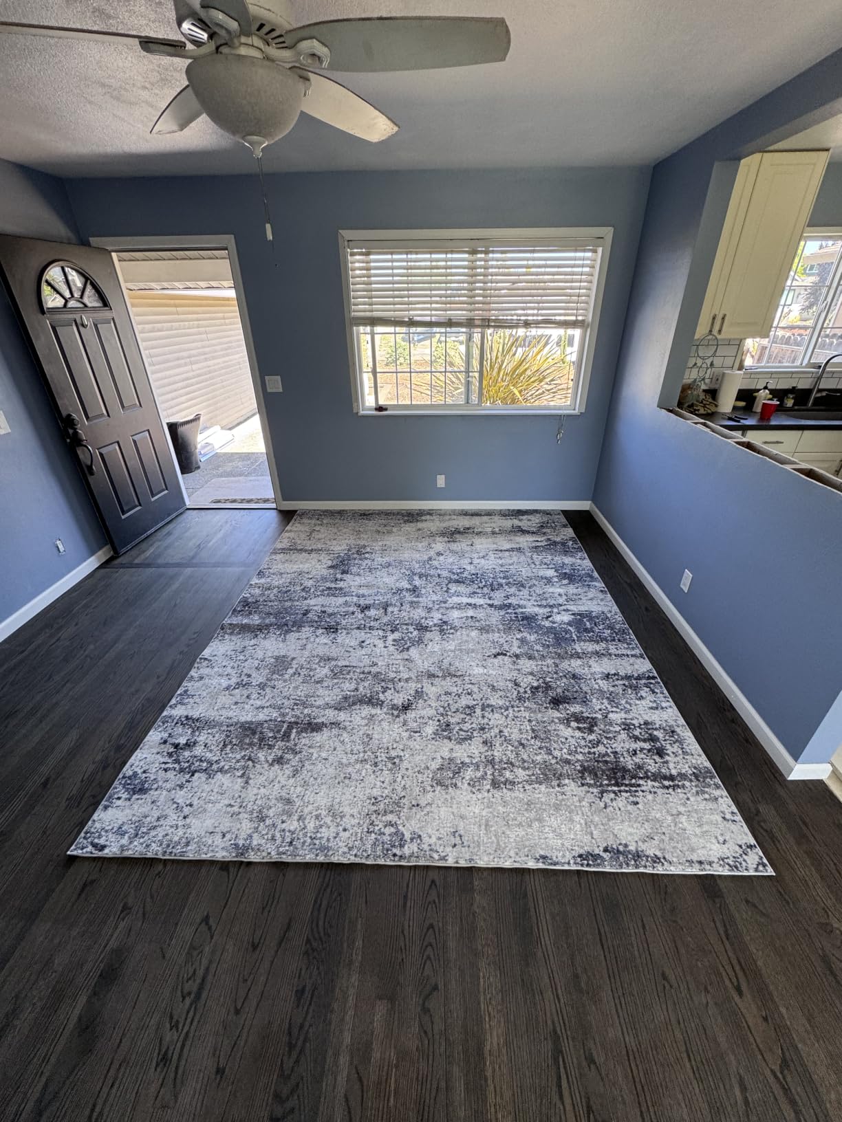 9x12 Area Rugs for Living Room Washable Bedroom Dining Room Blue Grey | Modern Abstract, Non-Slip Backing, Soft, Low-Pile, Foldable, Water Repellent, Pet Proof, Non-Shedding, Indoor customer photo 1