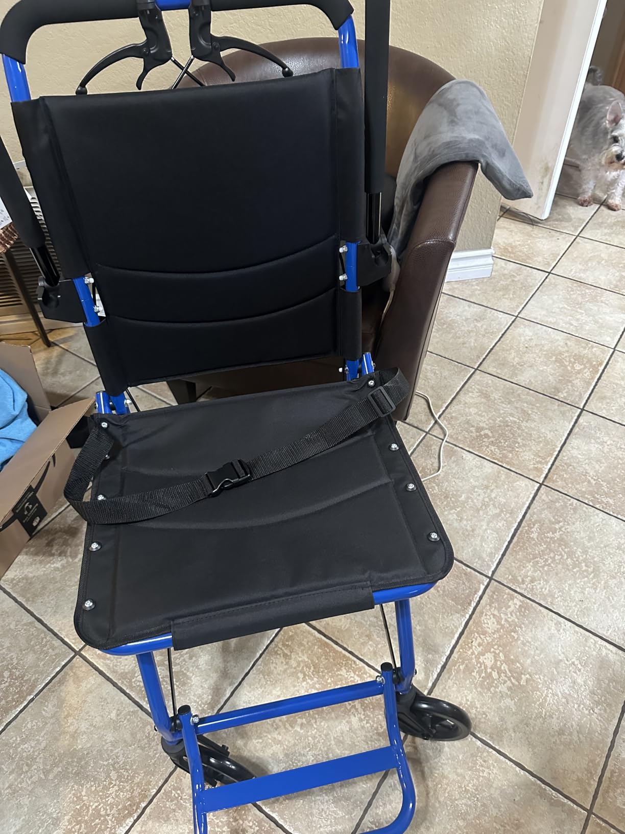 Vive Ultra-Lightweight Transport Wheelchair for Small Adults, Seniors | Foldable, Portable Transfer Wheel Chair for Easy Travel - Narrow, Light Weight, Folding, Collapsible (Blue) customer photo 1