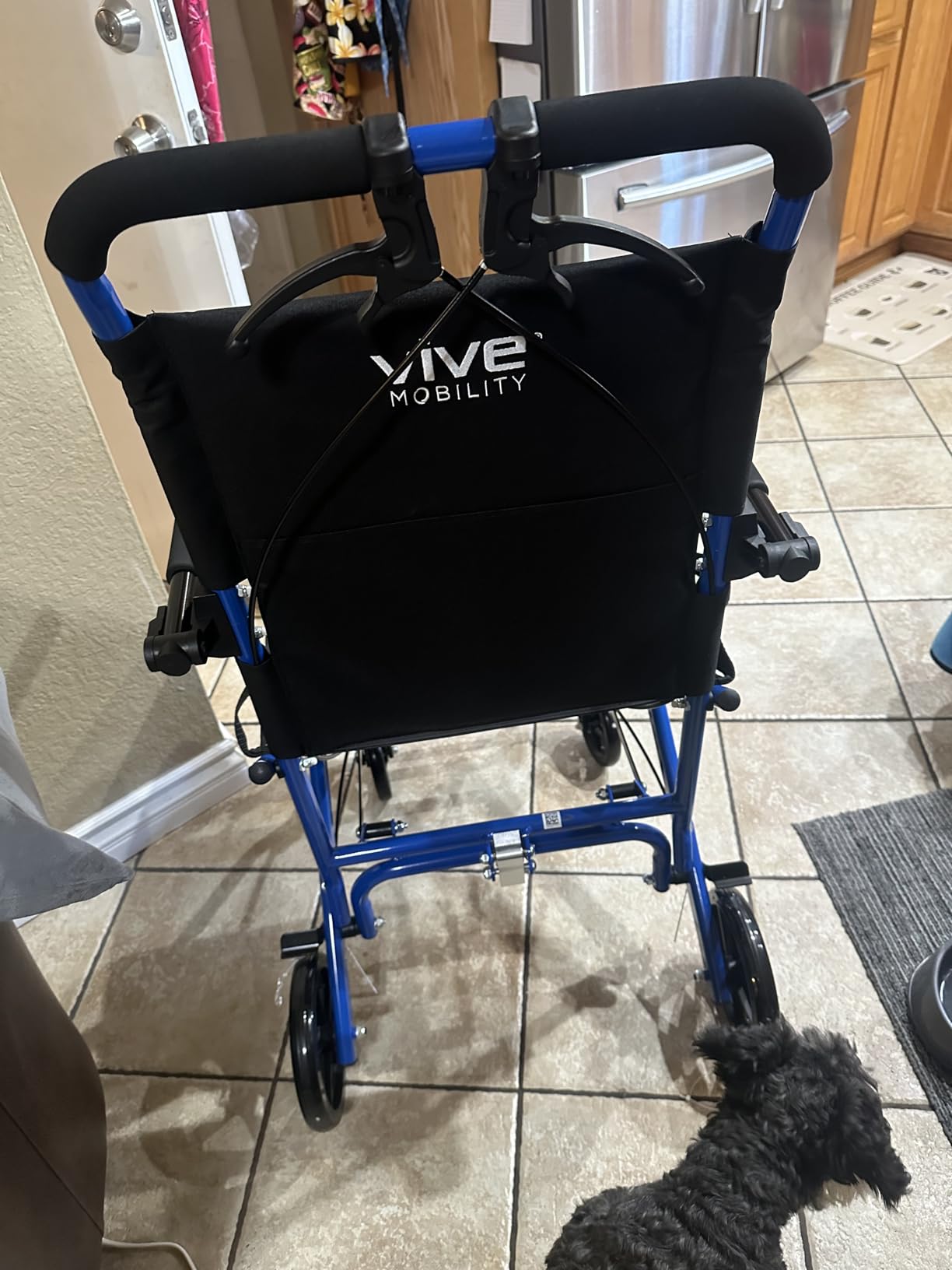 Vive Ultra-Lightweight Transport Wheelchair for Small Adults, Seniors | Foldable, Portable Transfer Wheel Chair for Easy Travel - Narrow, Light Weight, Folding, Collapsible (Blue) customer photo 2