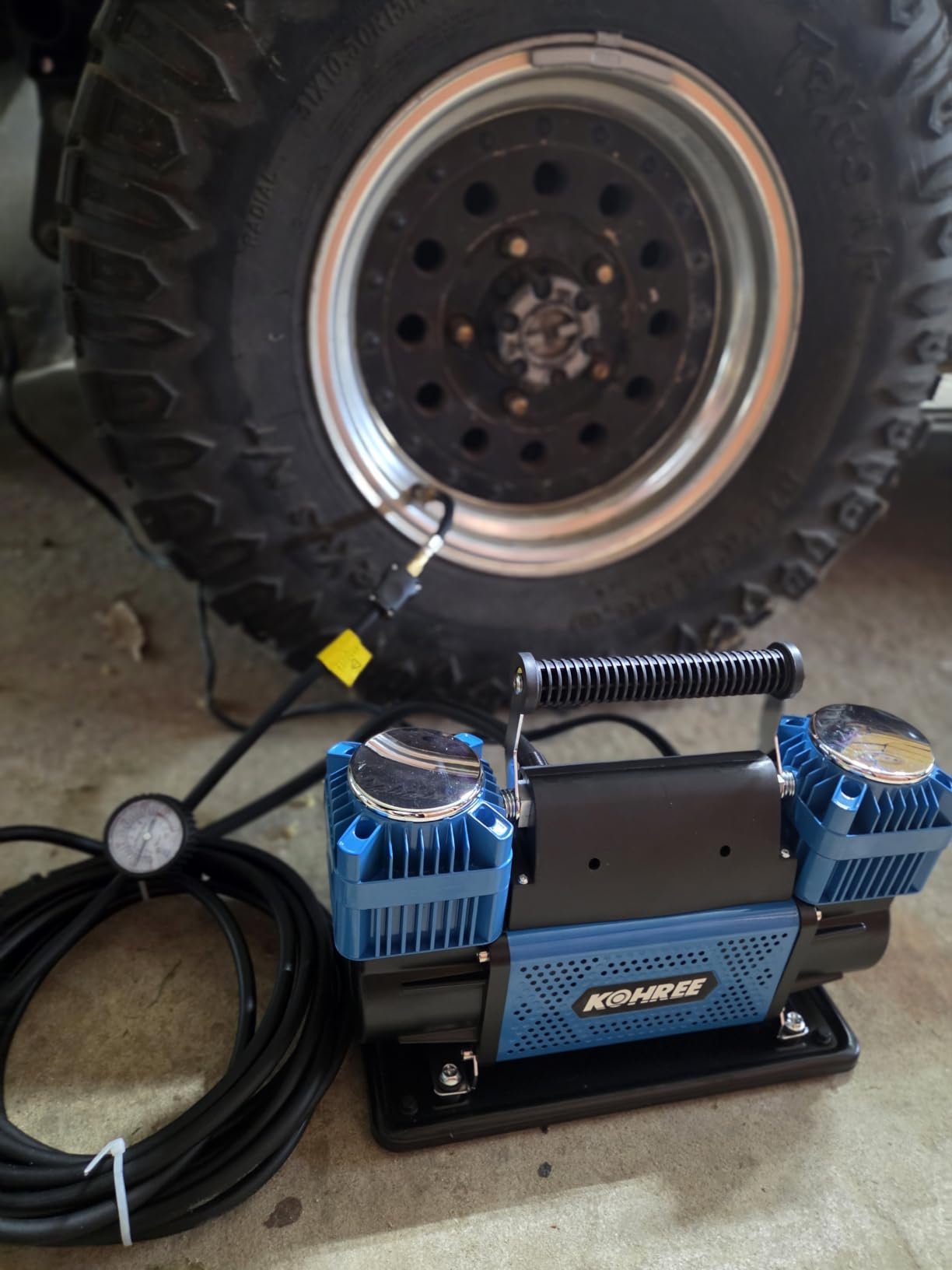 Kohree 12V Dual Cylinder Air Compressor, 12.35 ft³/Min Fast Tire Inflator | Portable, Heavy Duty, Tire Pump with Max 150 PSI for Offroad Truck, RV, 4x4 Vehicles customer photo 2