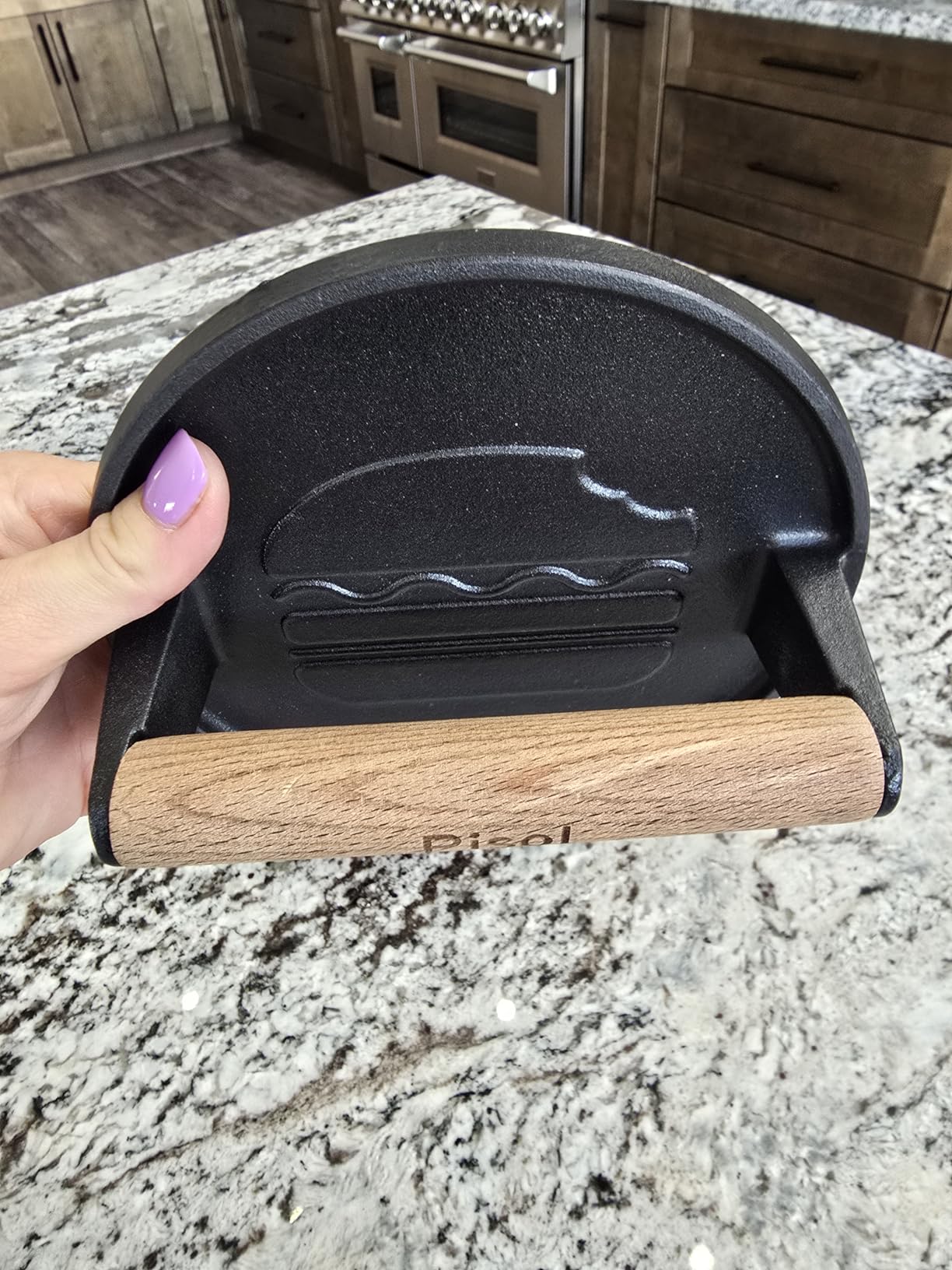 Pisol Smash Burger Press, Cast Iron Steak Weight Meat Patty Press Tool customer photo 1